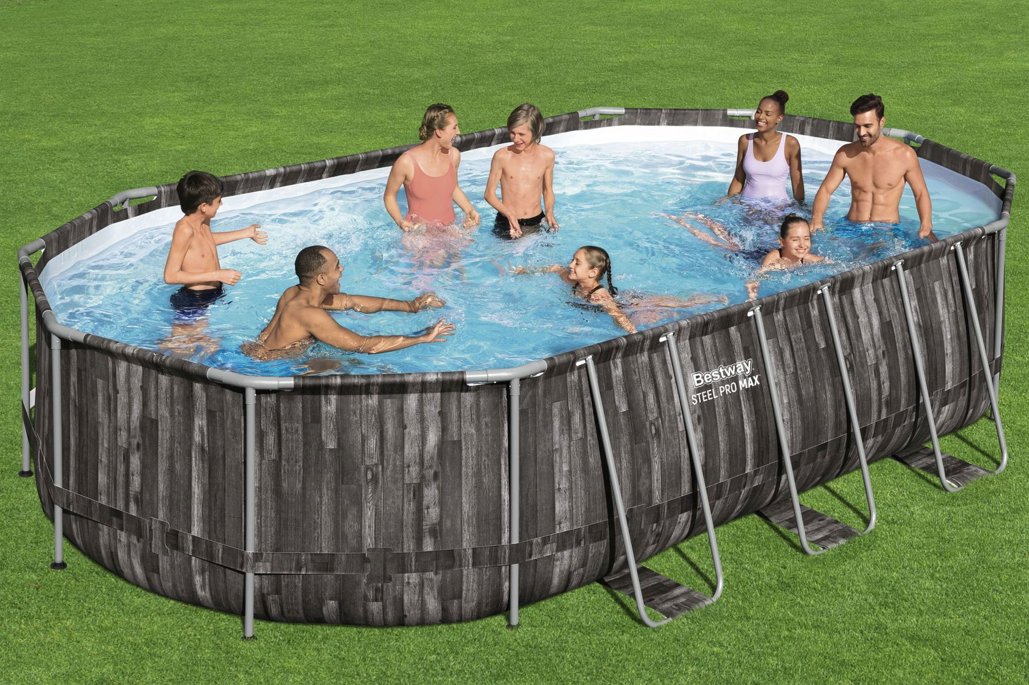 Bestway Steel Pro MAX Frame Pool Komplett-Set 610 x 366 x 122 cm oval