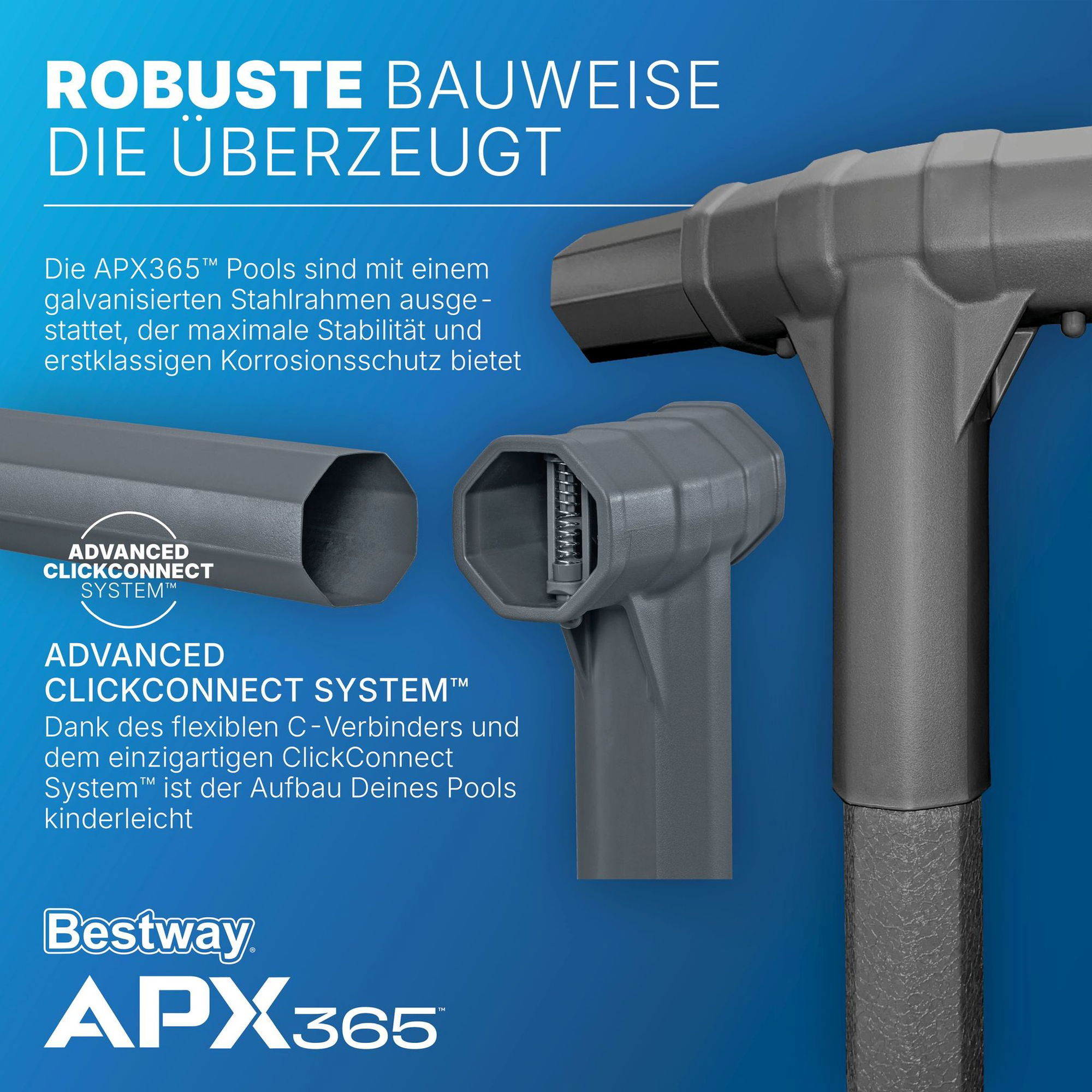 Bestway APX365 winterfestes Frame Pool Komplett-Set 549 x 274 x 132 cm