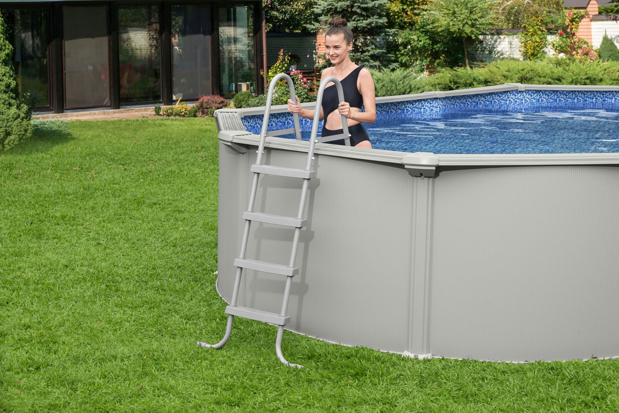 Bestway Hydrium Stahlwandpool Komplett-Set 610 x 366 x 122 cm oval