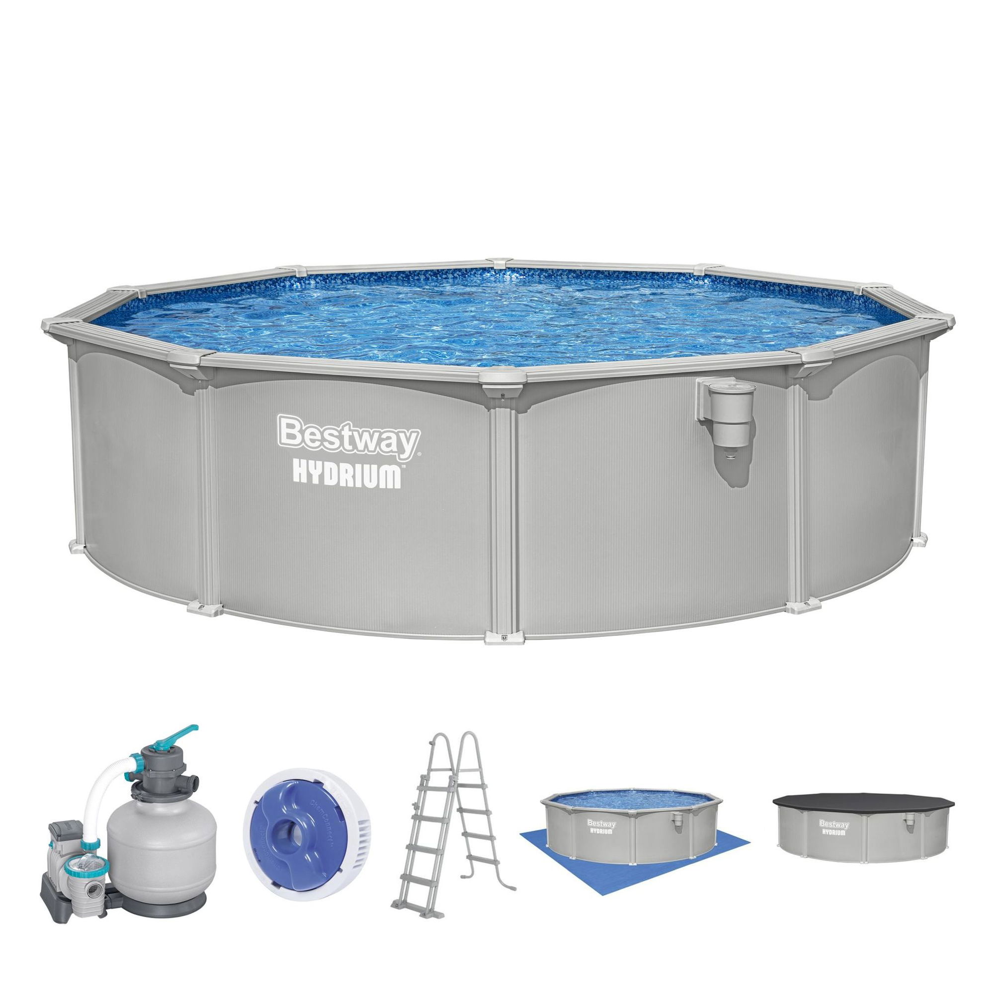 Bestway Hydrium Stahlwandpool Komplett-Set Ø 457 x 122 cm rund Bestway Hydrium Stahlwandpool Komplett-Set Ø 457 x 122 cm rund
