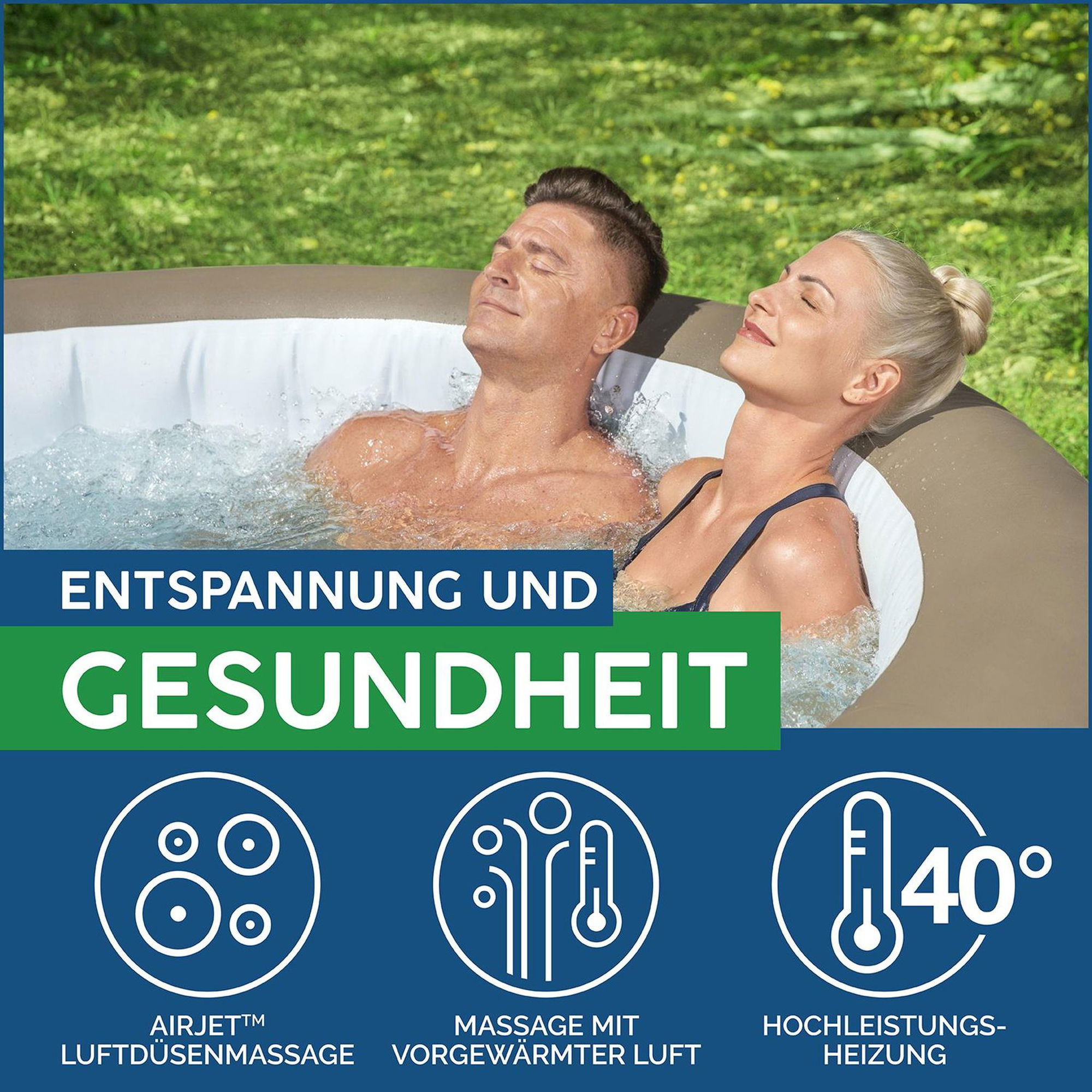LAY-Z-SPA Palm Springs AirJet Whirlpool Ø 196 x 71 cm 6 Personen