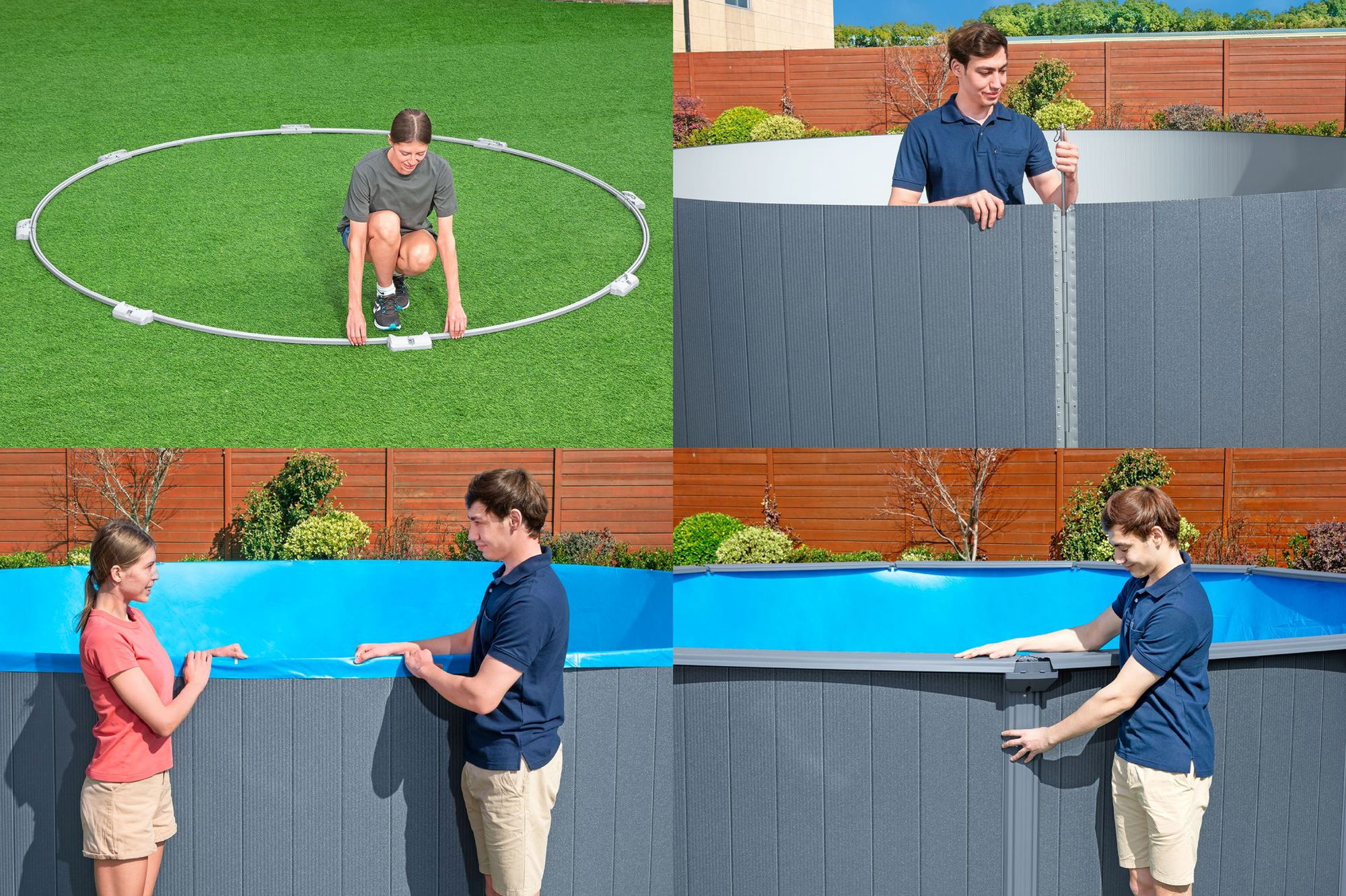 Bestway Hydrium Stahlwandpool Komplett-Set Ø 488 x 132 cm rund