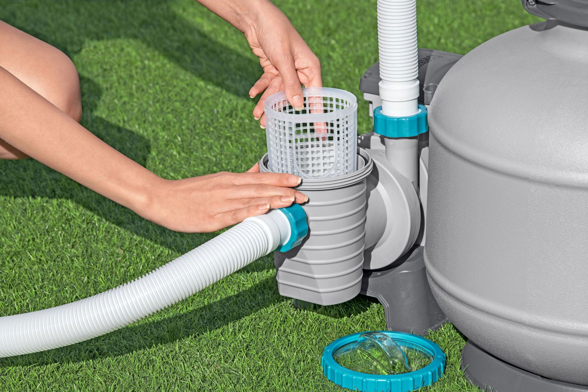 Sandfilteranlage mit Zeitschaltuhr 8.327 lh für Pools 1.100–51.400 l