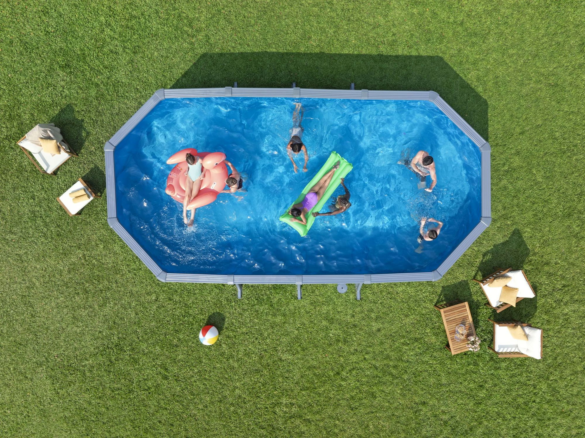 Bestway Hydrium Stahlwandpool Komplett-Set 732 x 366 x 132 cm oval