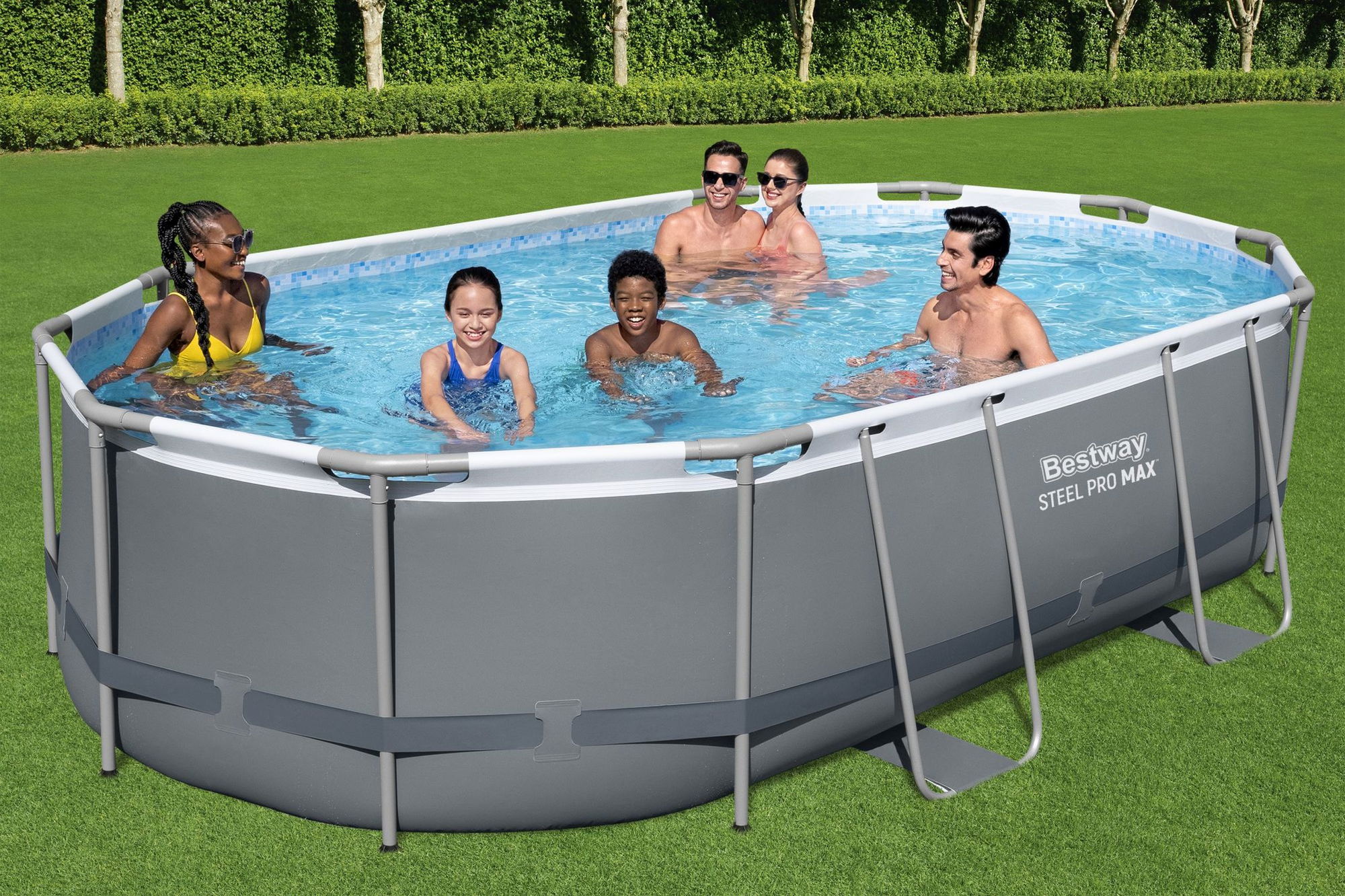 Bestway Steel Pro MAX Frame Pool Komplett-Set 488 x 305 x 107 cm