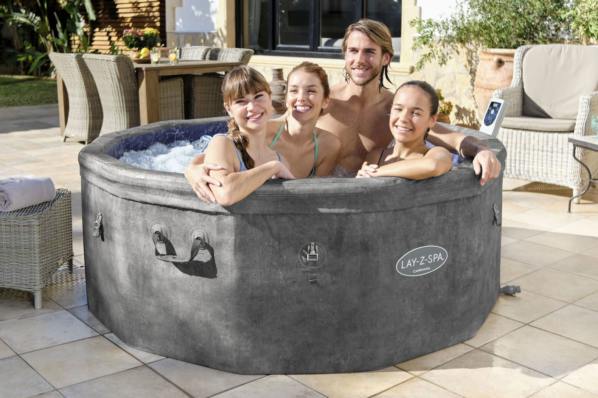 Bestway LAY-Z-SPA Carrara AirJet Whirlpool 6 Personen Ø 170 x 65 cm Bestway LAY-Z-SPA Carrara AirJet Whirlpool 6 Personen Ø 170 x 65 cm