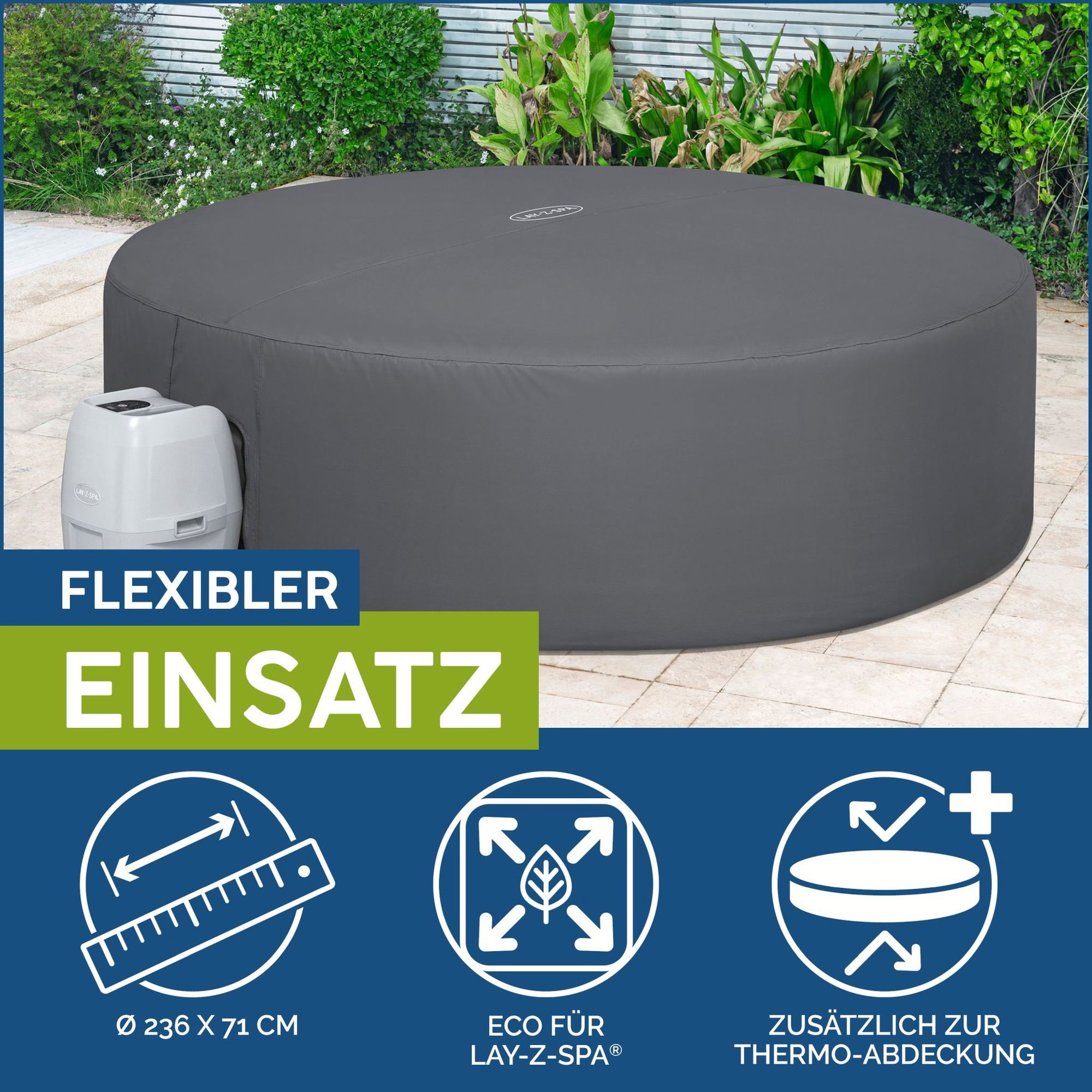 LAY-Z-SPA Abdeckung EnergySense Plus Thermo 236 x 71 cm rund LAY-Z-SPA Abdeckung EnergySense Plus Thermo 236 x 71 cm rund