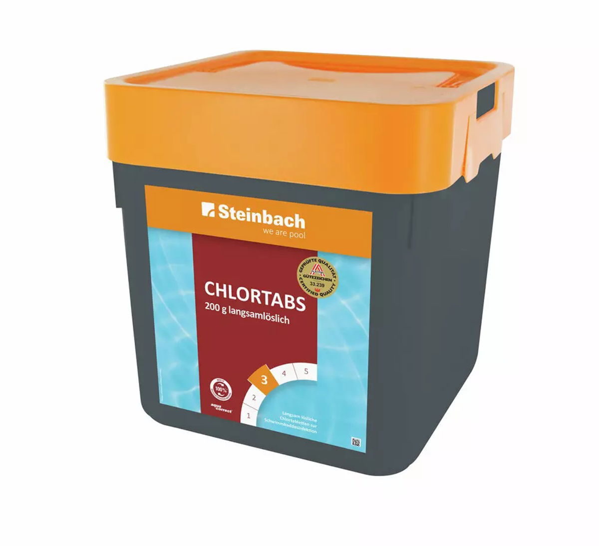 Chlortabs 200g, 5Kg, langsam löslich, Chlortablette, Poolpflege IN-0752205TD02