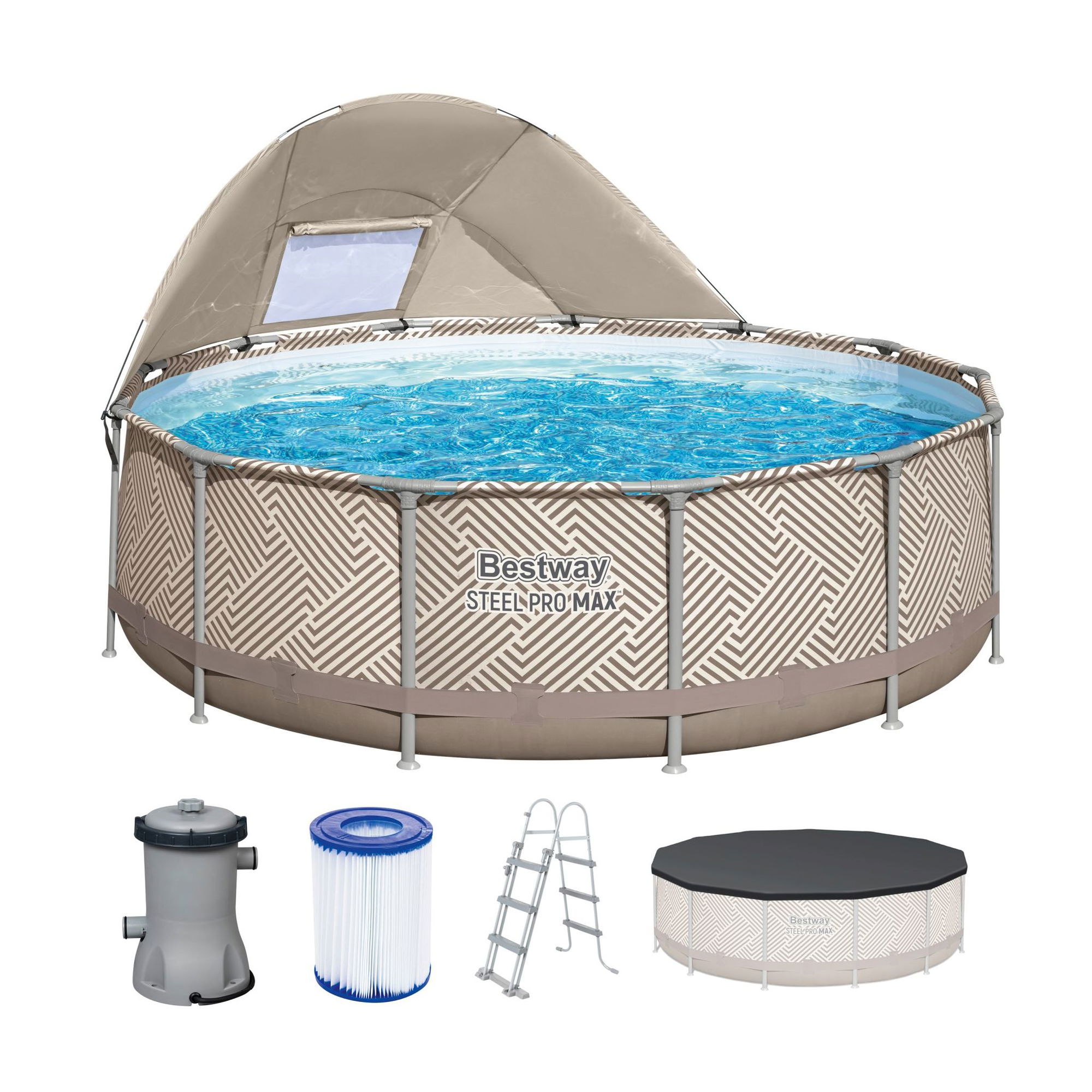 Bestway Steel Pro MAX Frame Pool Komplett-Set Ø 396 x 107 cm