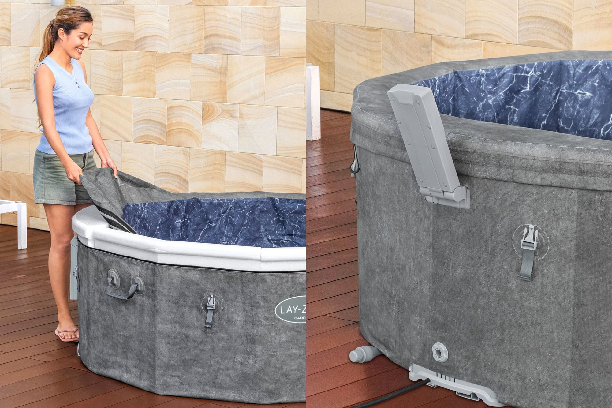 Bestway LAY-Z-SPA Carrara AirJet Whirlpool 6 Personen Ø 170 x 65 cm Bestway LAY-Z-SPA Carrara AirJet Whirlpool 6 Personen Ø 170 x 65 cm