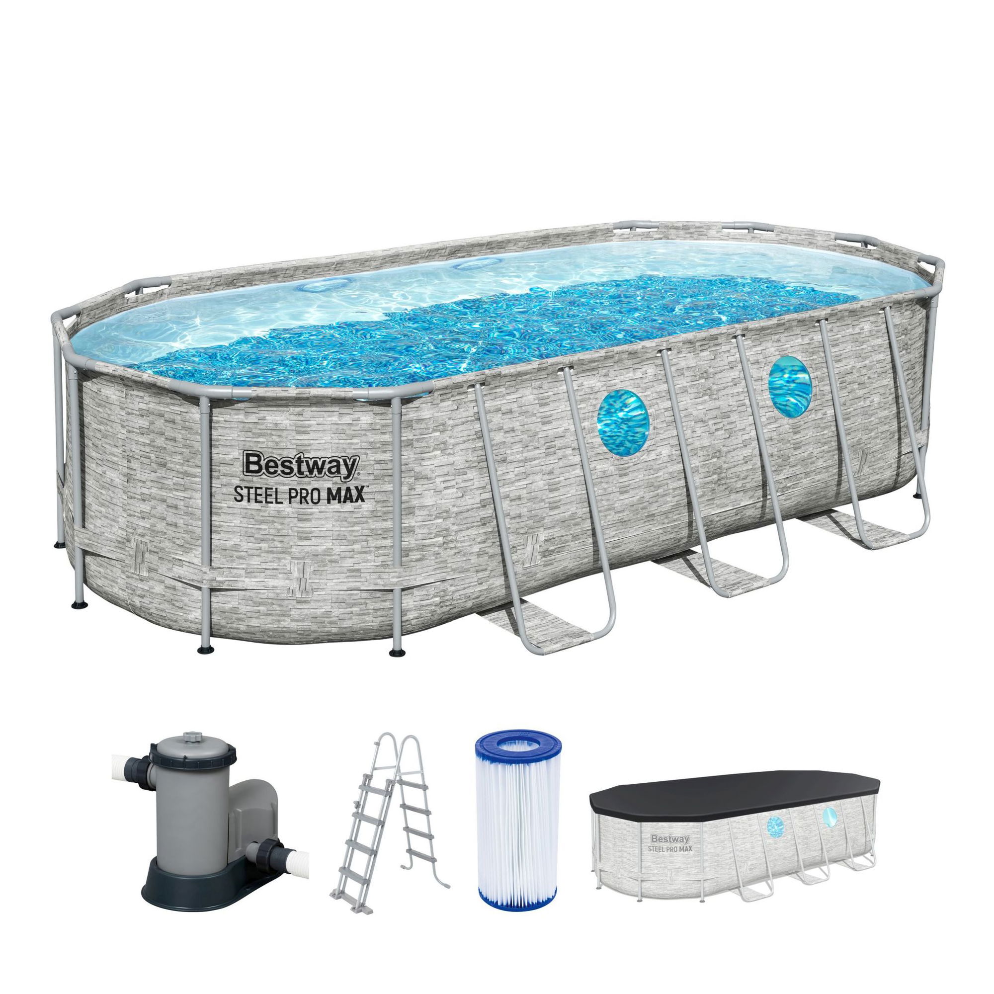 Bestway Steel Pro MAX Splashview Frame Pool Set 549 x 274 x 122 cm