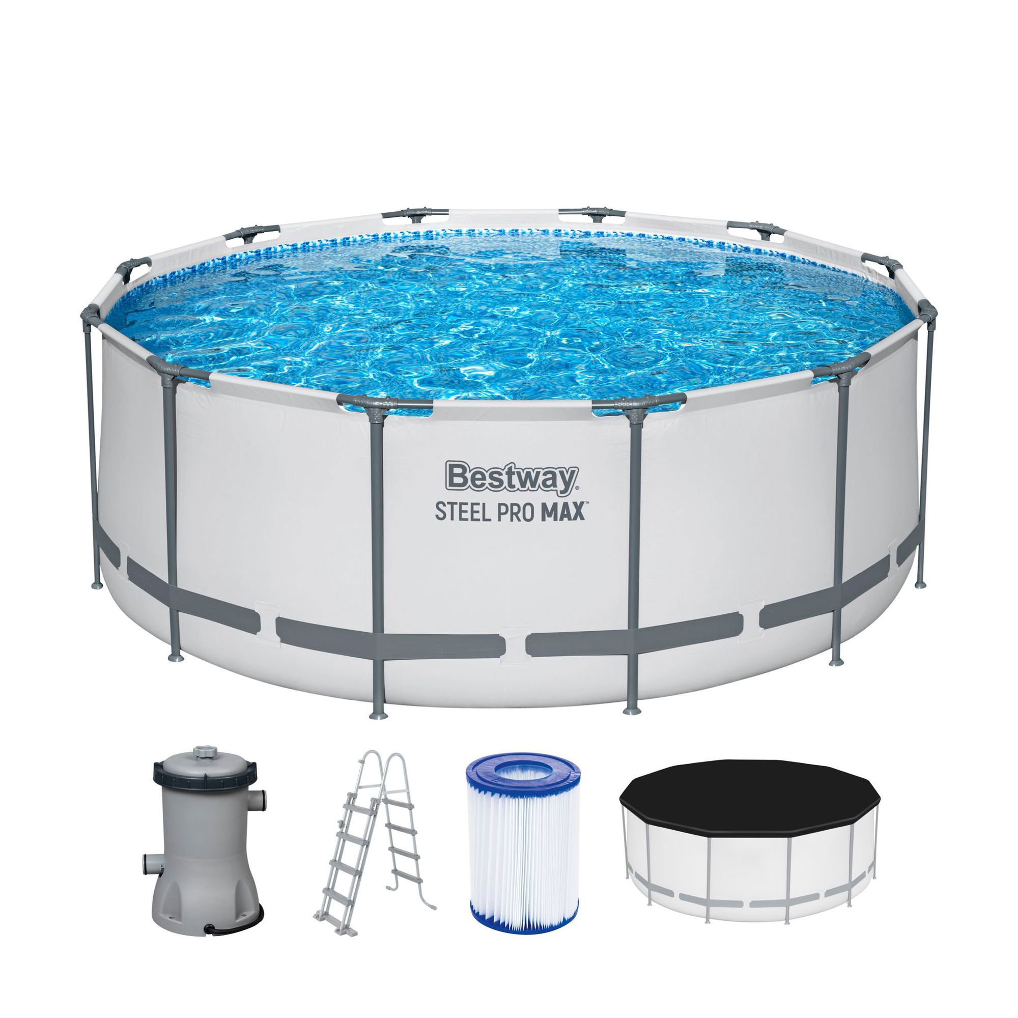 Bestway Steel Pro MAX Frame Pool Komplett-Set Ø 366 x 122 cm rund Bestway Steel Pro MAX Frame Pool Komplett-Set Ø 366 x 122 cm rund
