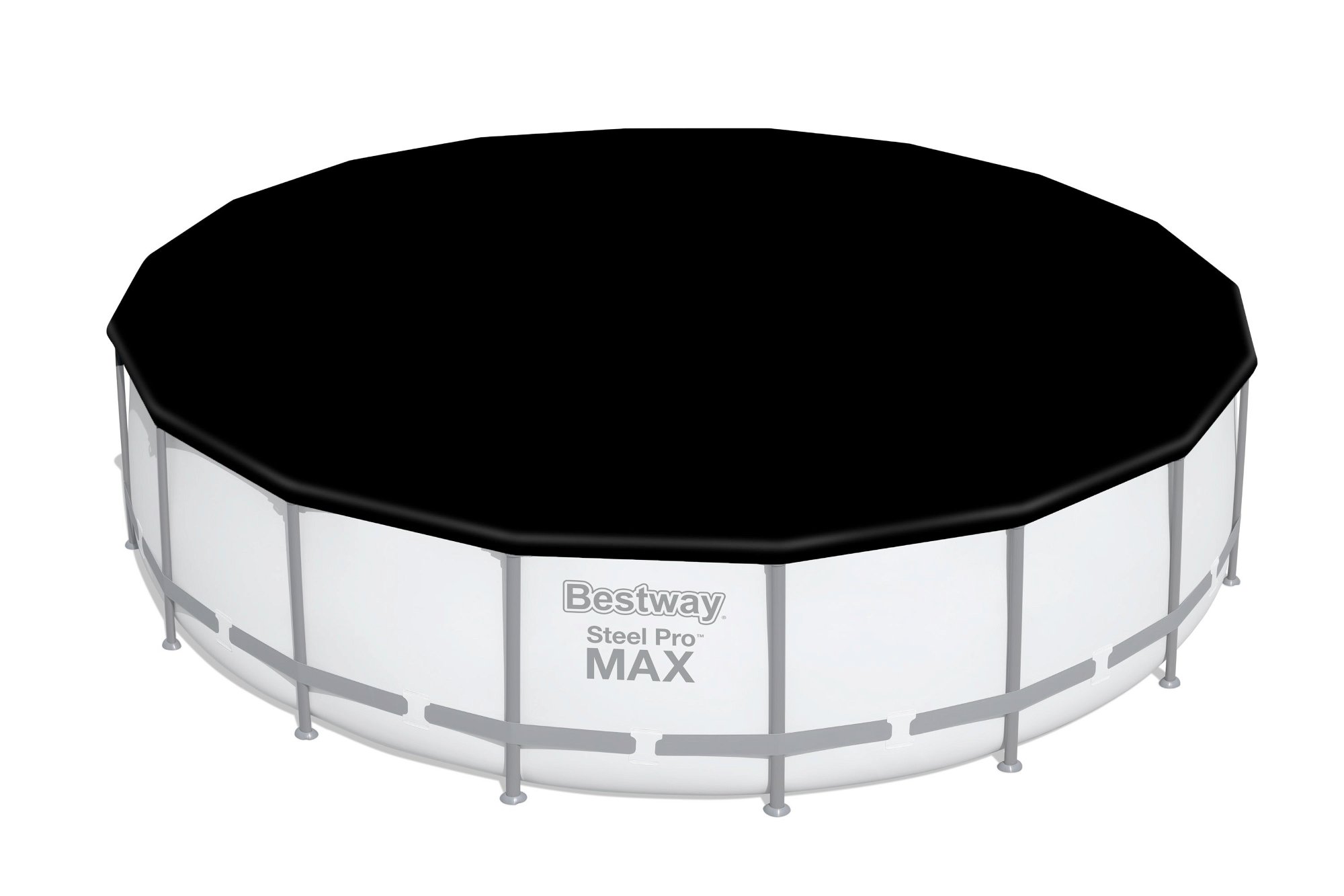 Steel Pro MAX Bestway Frame Pool Komplett-Set mit Filterpumpe Ø 549 x 122 cm, lichtgrau, rund SW:10013.2