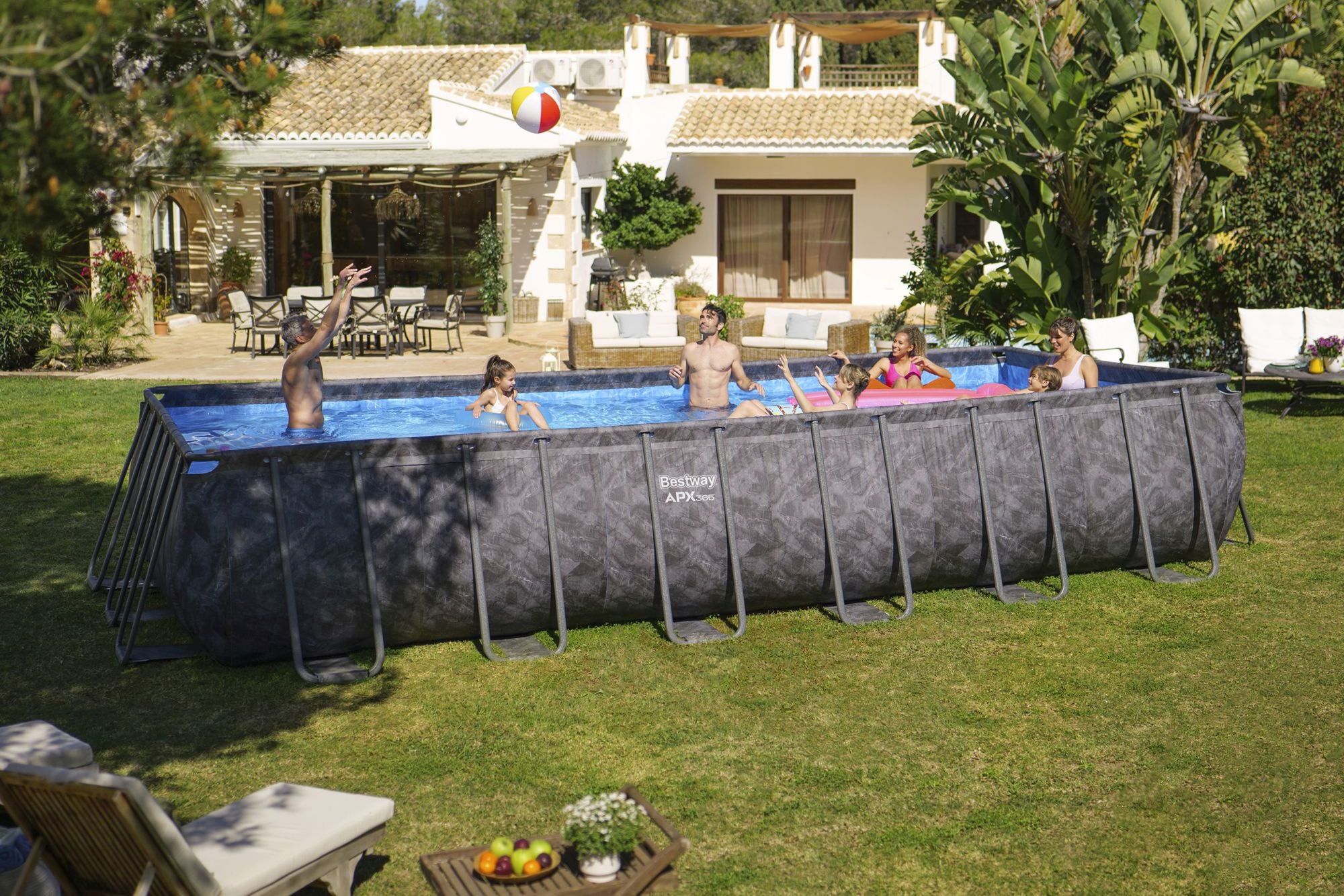 Bestway APX365 winterfestes Frame Pool Komplett-Set 732 x 366 x 132 cm