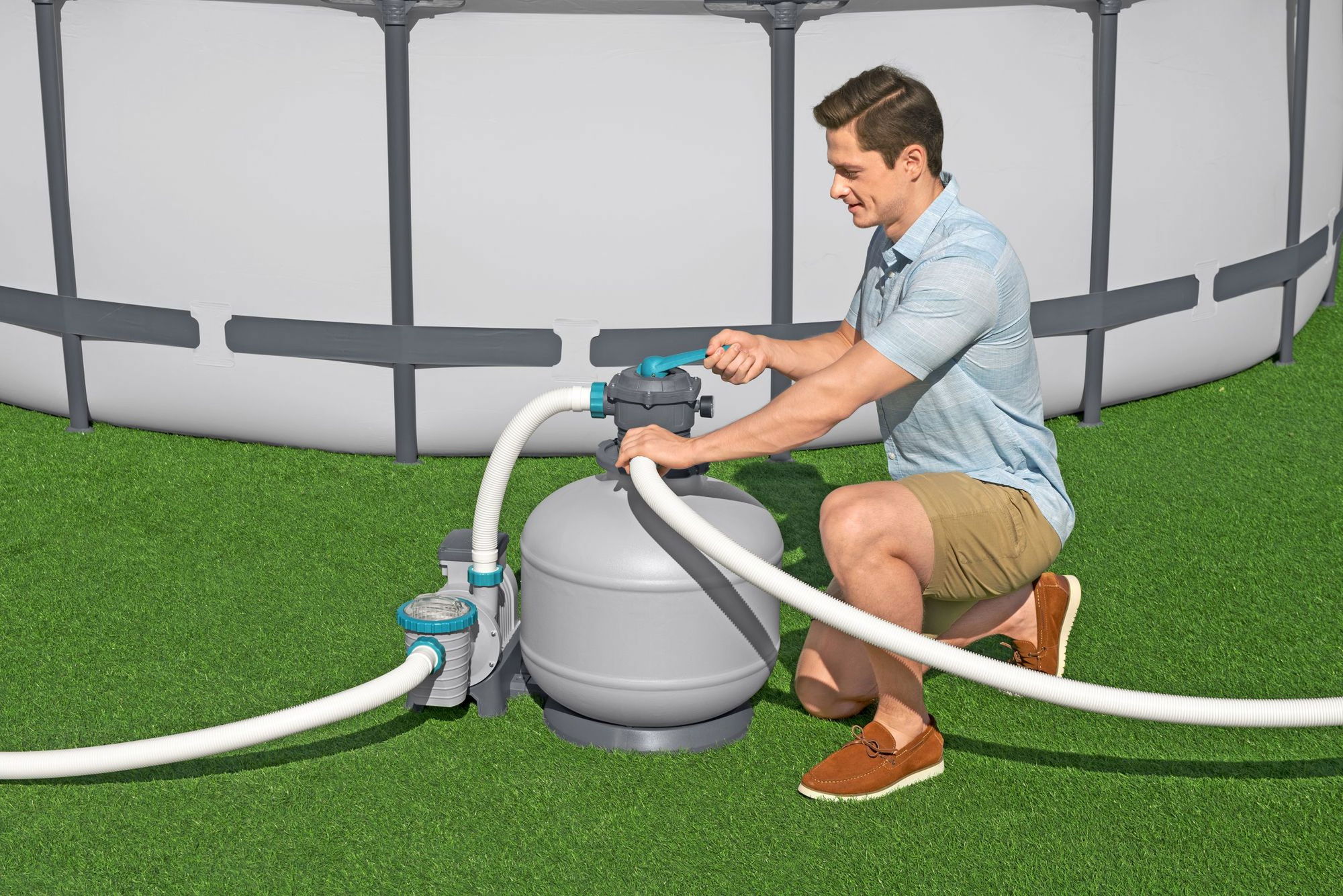 Sandfilteranlage mit Zeitschaltuhr 11.355 lh für große Pools Sandfilteranlage mit Zeitschaltuhr 11.355 lh für große Pools