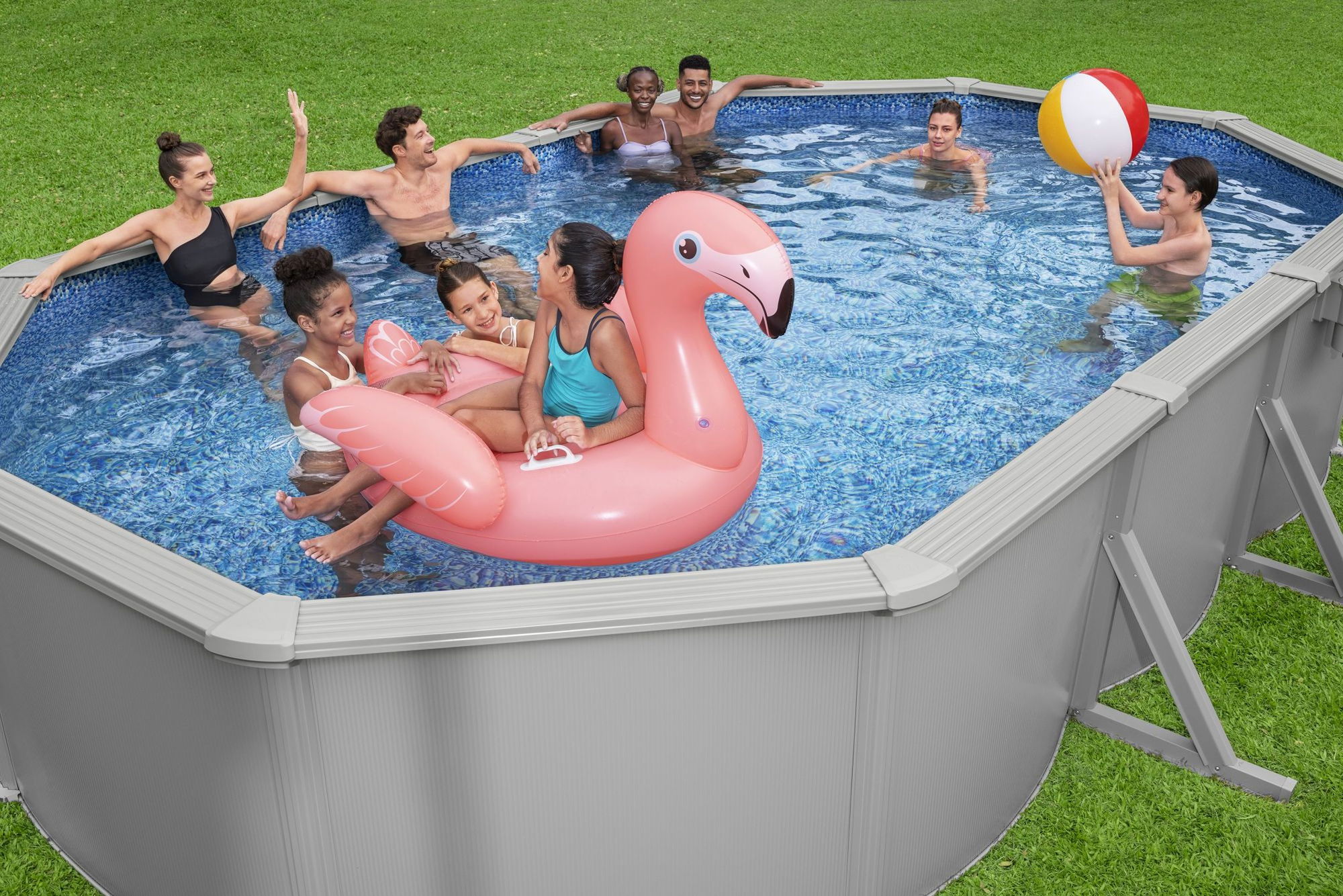 Bestway Hydrium Stahlwandpool Komplett-Set 610 x 366 x 122 cm oval