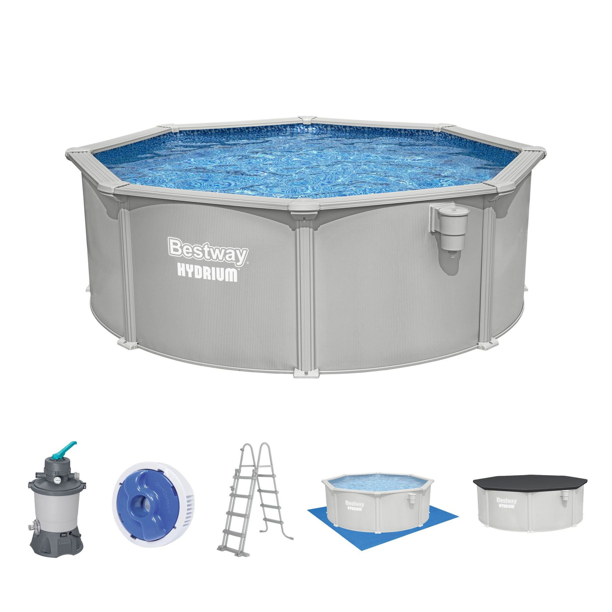 Bestway Hydrium Stahlwandpool Komplett-Set Ø 366 x 122 cm rund Bestway Hydrium Stahlwandpool Komplett-Set Ø 366 x 122 cm rund