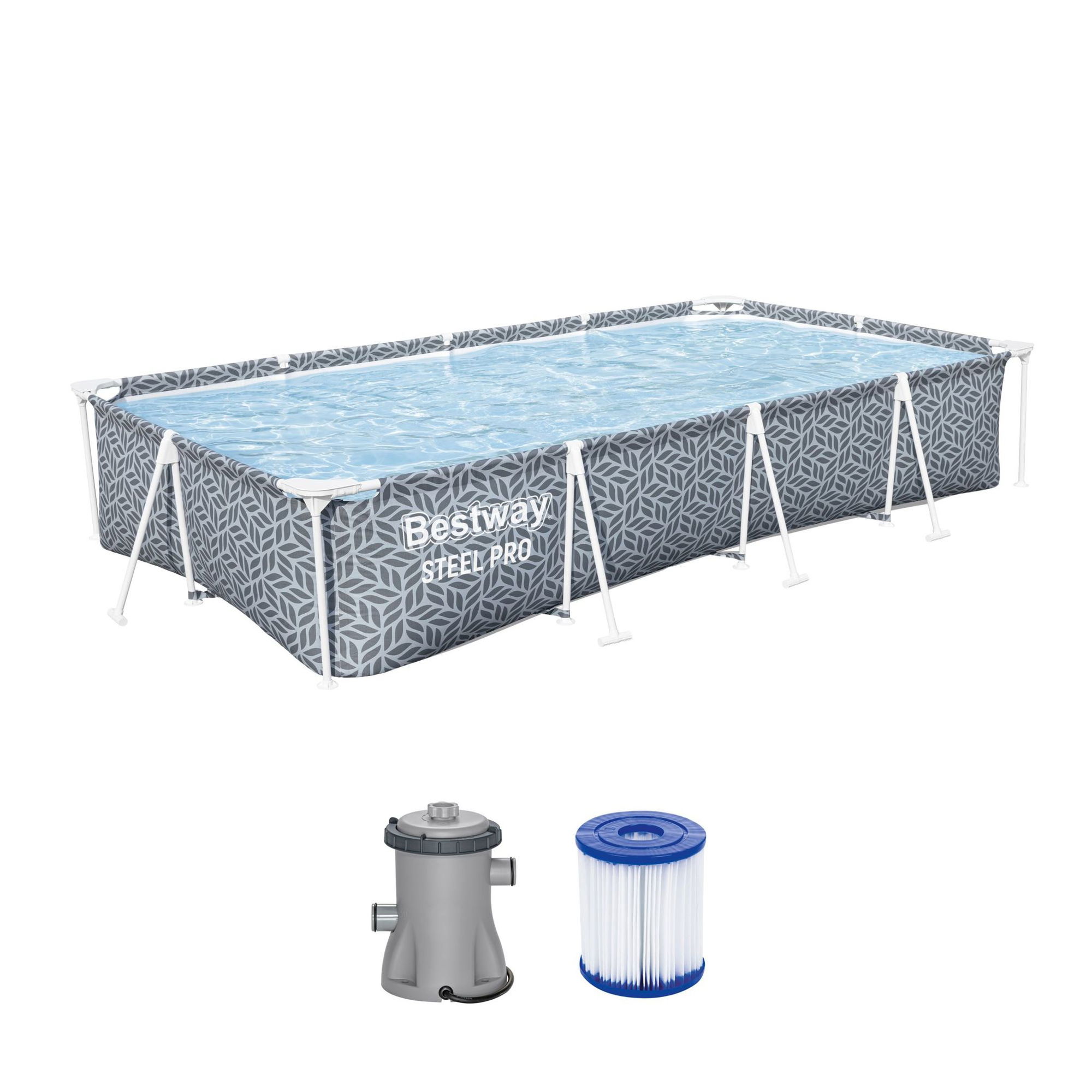 Bestway Steel Pro Frame Pool Set mit Filterpumpe 366 x 201 x 66 cm
