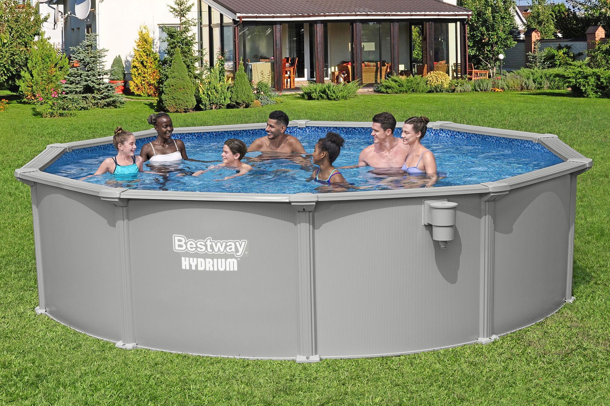 Bestway Hydrium Stahlwandpool Komplett-Set Ø 457 x 122 cm rund Bestway Hydrium Stahlwandpool Komplett-Set Ø 457 x 122 cm rund
