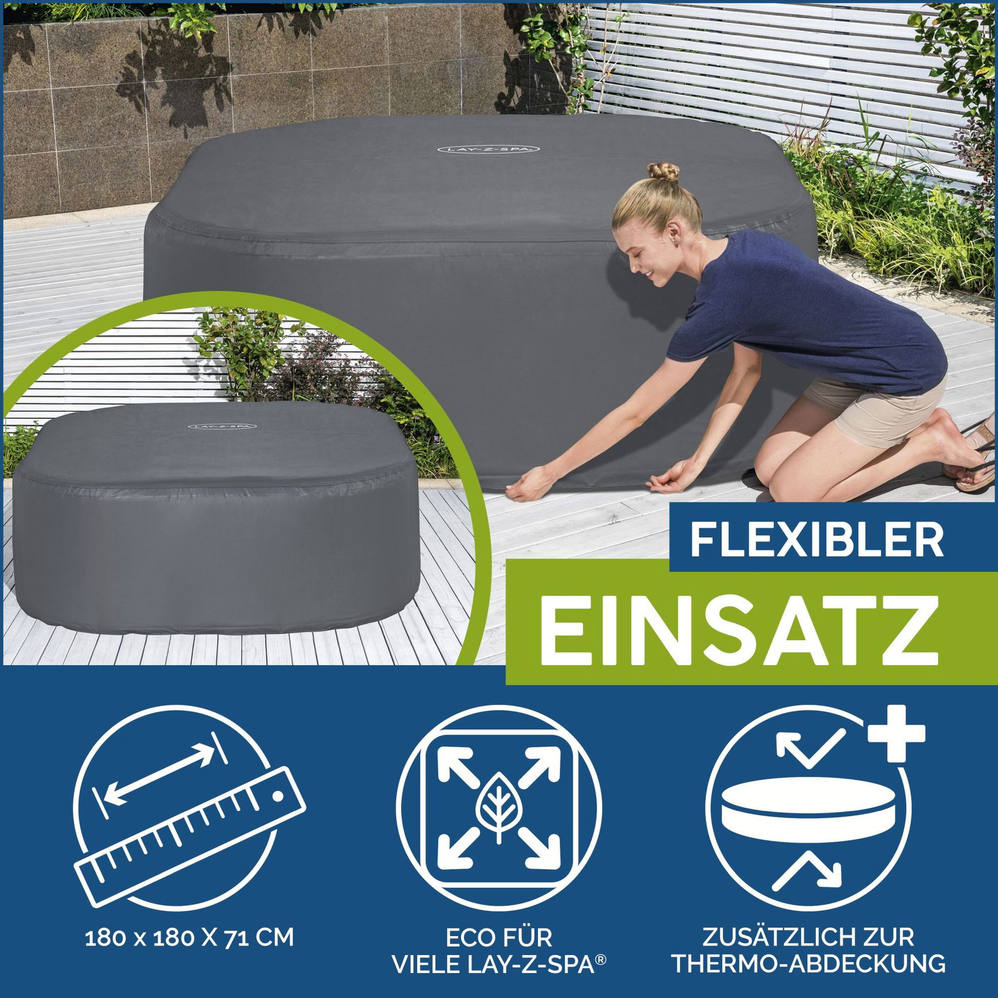LAY-Z-SPA Abdeckung EnergySense Plus Thermo 180 x 180 x 71 cm