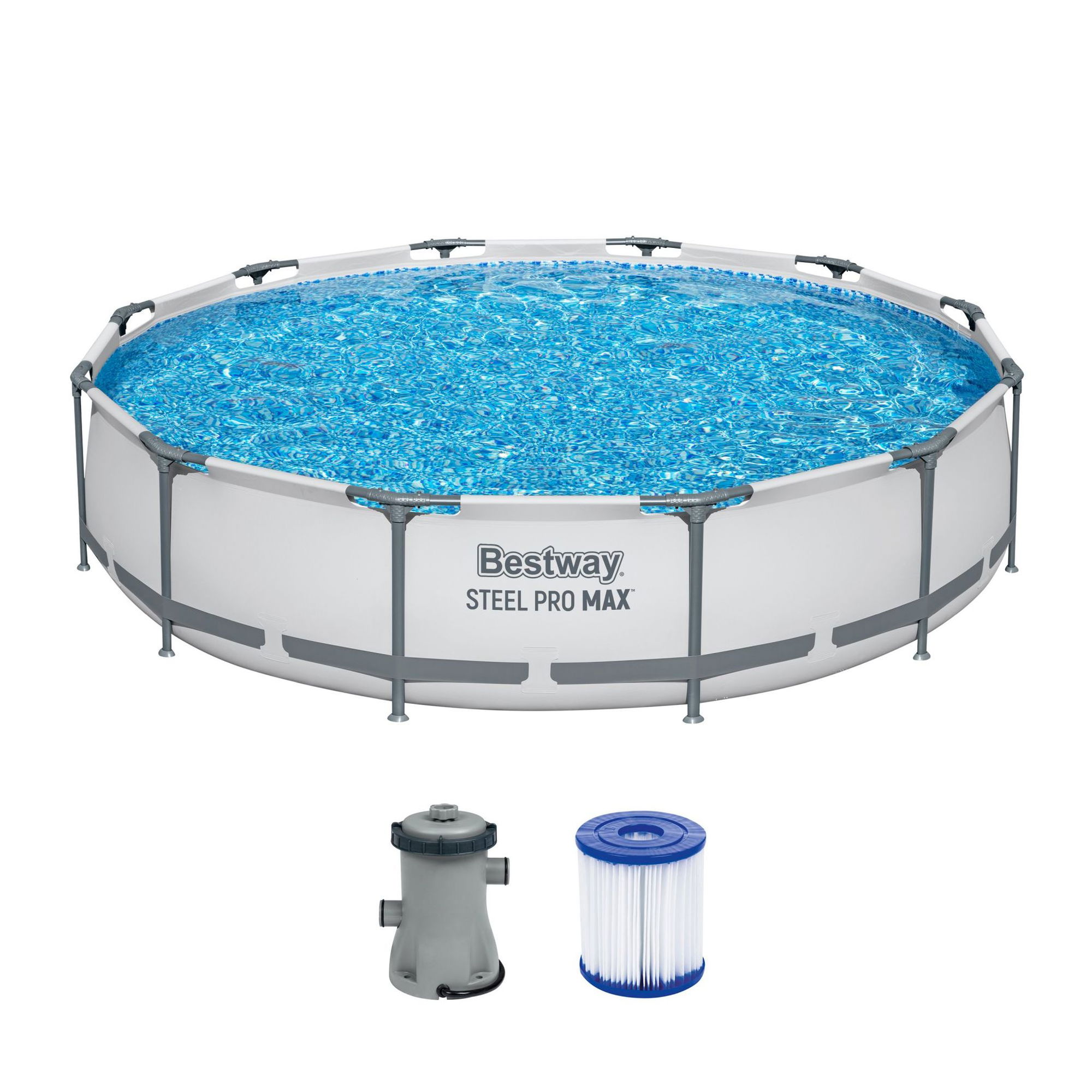 Bestway Steel Pro MAX Frame Pool Komplett-Set Ø 366 x 76 cm rund