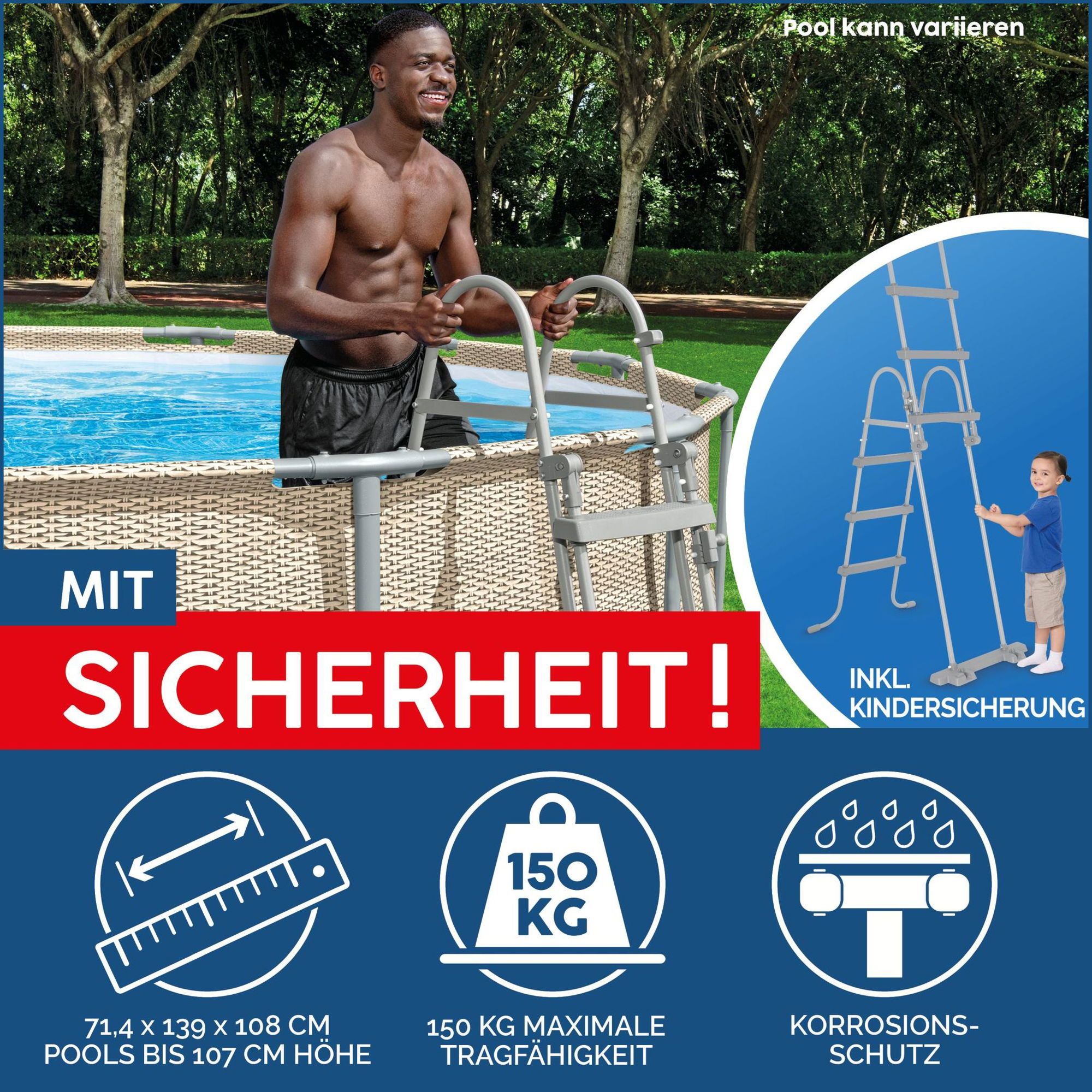 Bestway Steel Pro MAX Frame Pool Komplett-Set Ø 396 x 107 cm Bestway Steel Pro MAX Frame Pool Komplett-Set Ø 396 x 107 cm