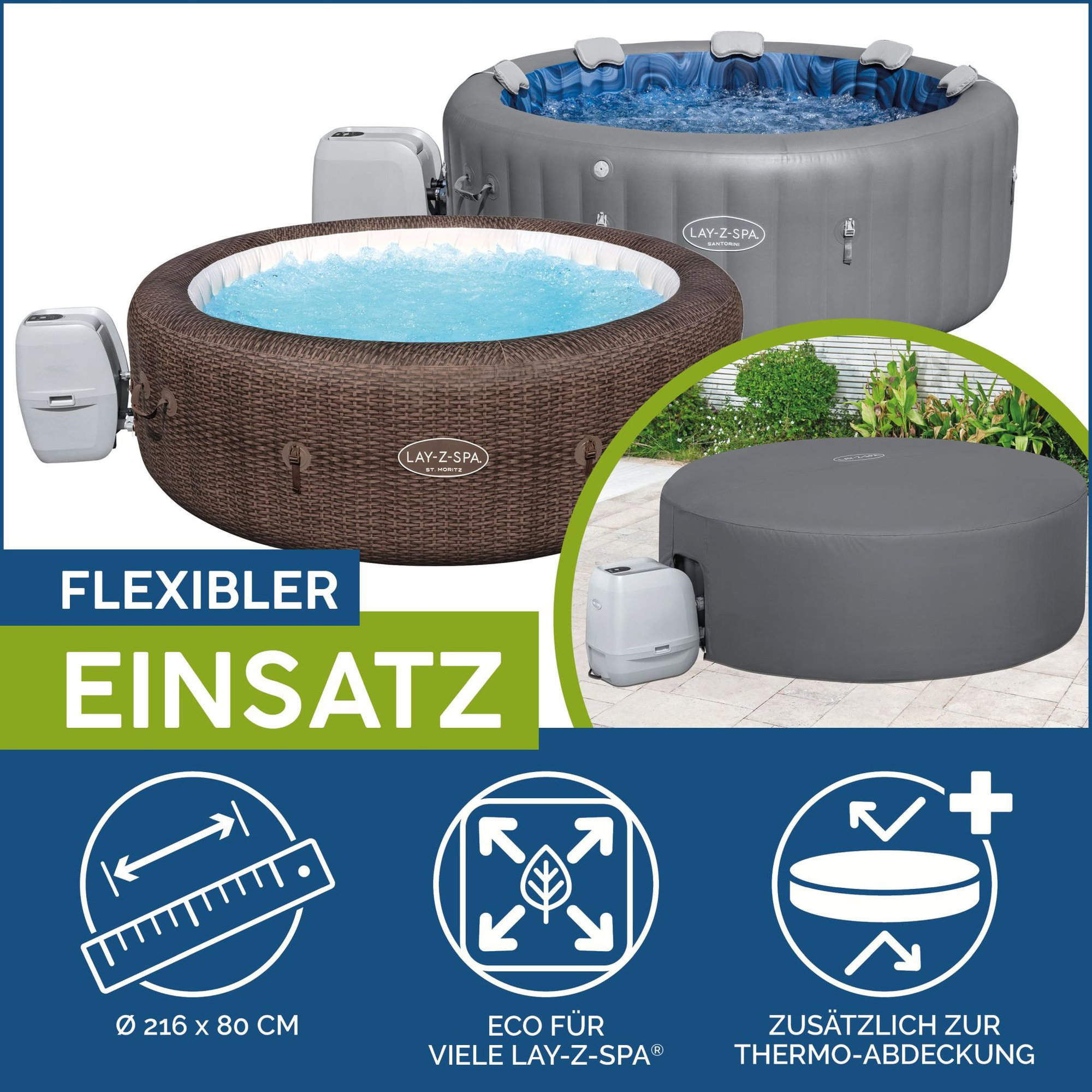 LAY-Z-SPA Abdeckung EnergySense Plus Thermo 216 x 80 cm rund LAY-Z-SPA Abdeckung EnergySense Plus Thermo 216 x 80 cm rund