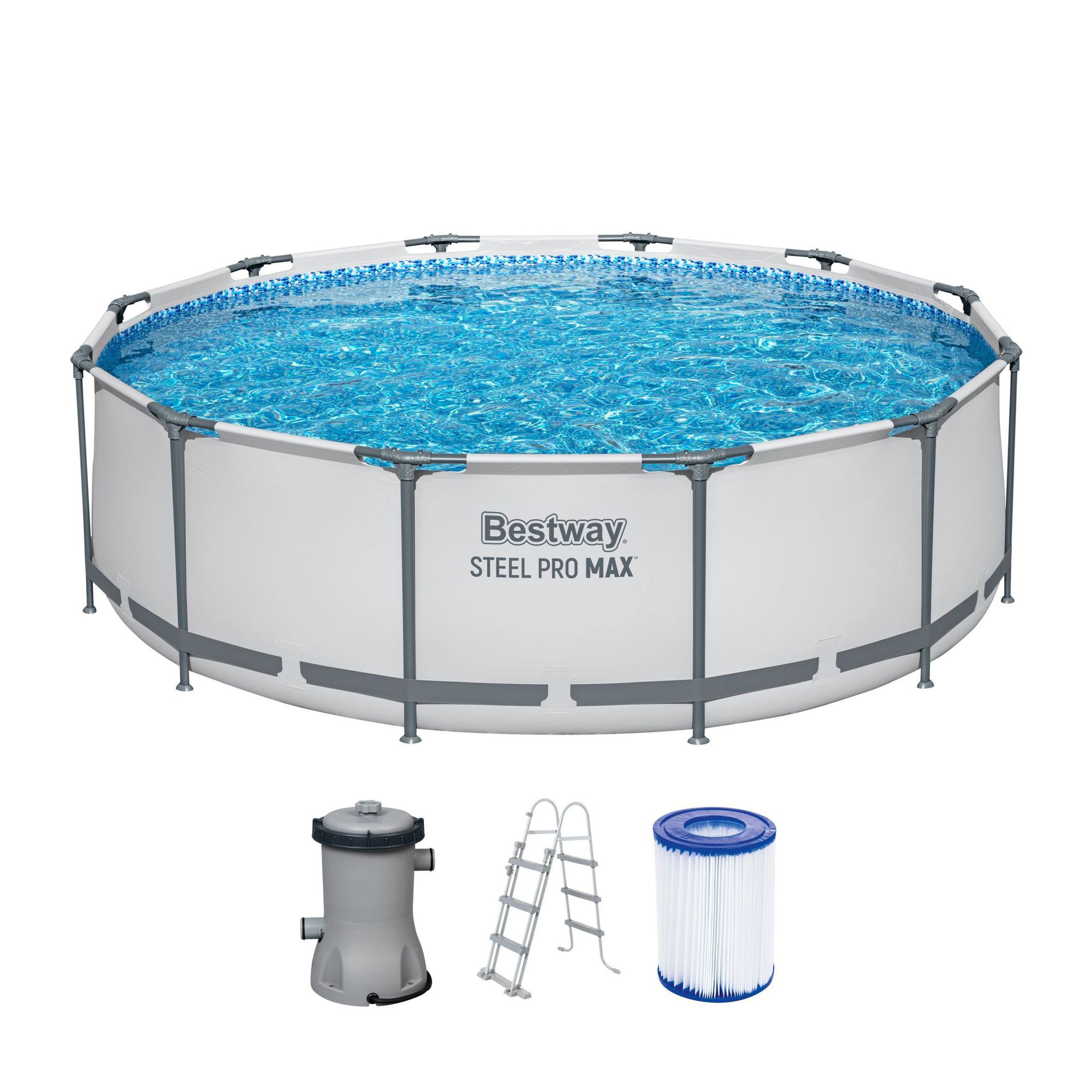 Bestway Steel Pro MAX Frame Pool Komplett-Set Ø 366 x 100 cm rund Bestway Steel Pro MAX Frame Pool Komplett-Set Ø 366 x 100 cm rund