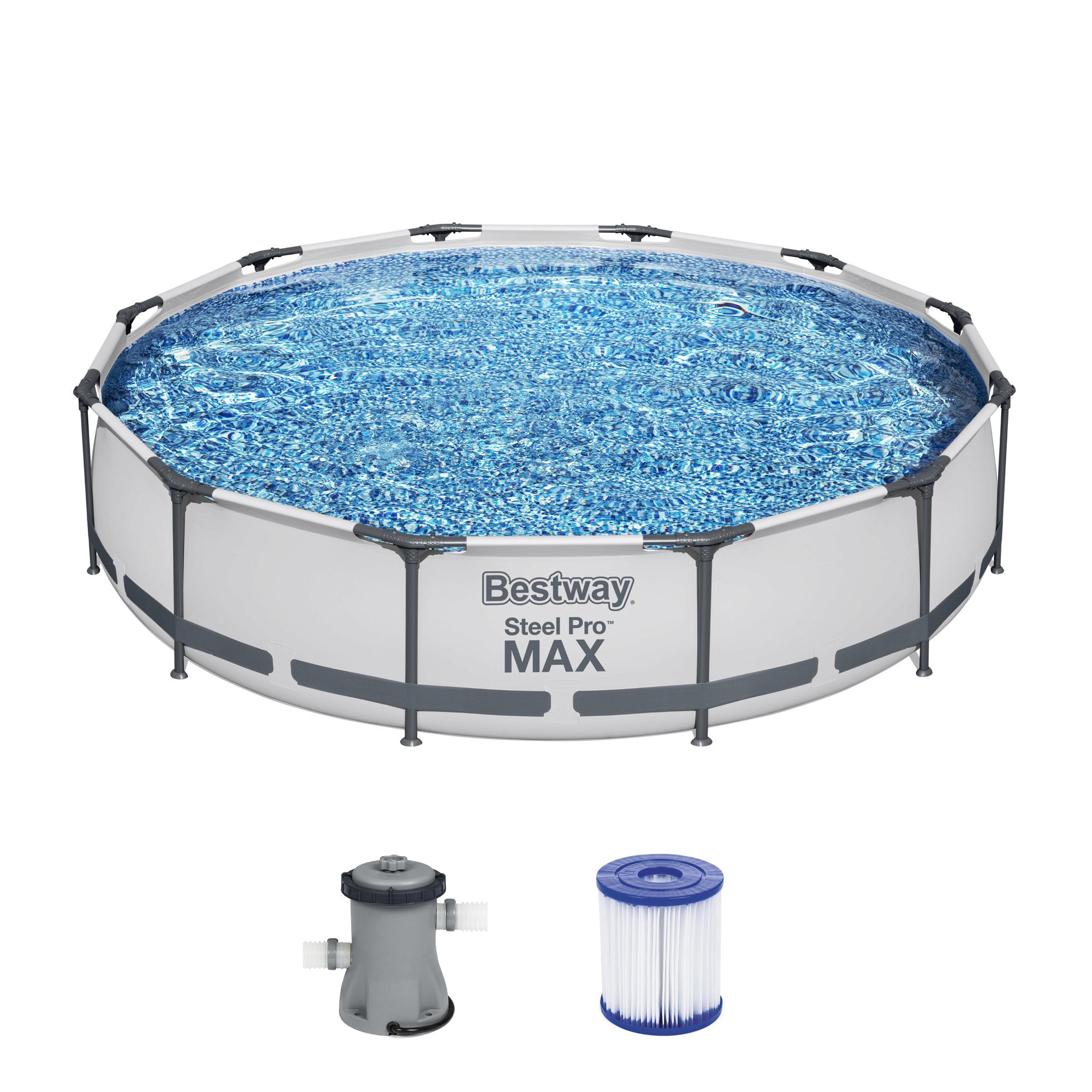Steel Pro MAX™ Frame Pool Set mit Filterpumpe Ø 366 x 76 cm, lichtgrau, rund 56416_22