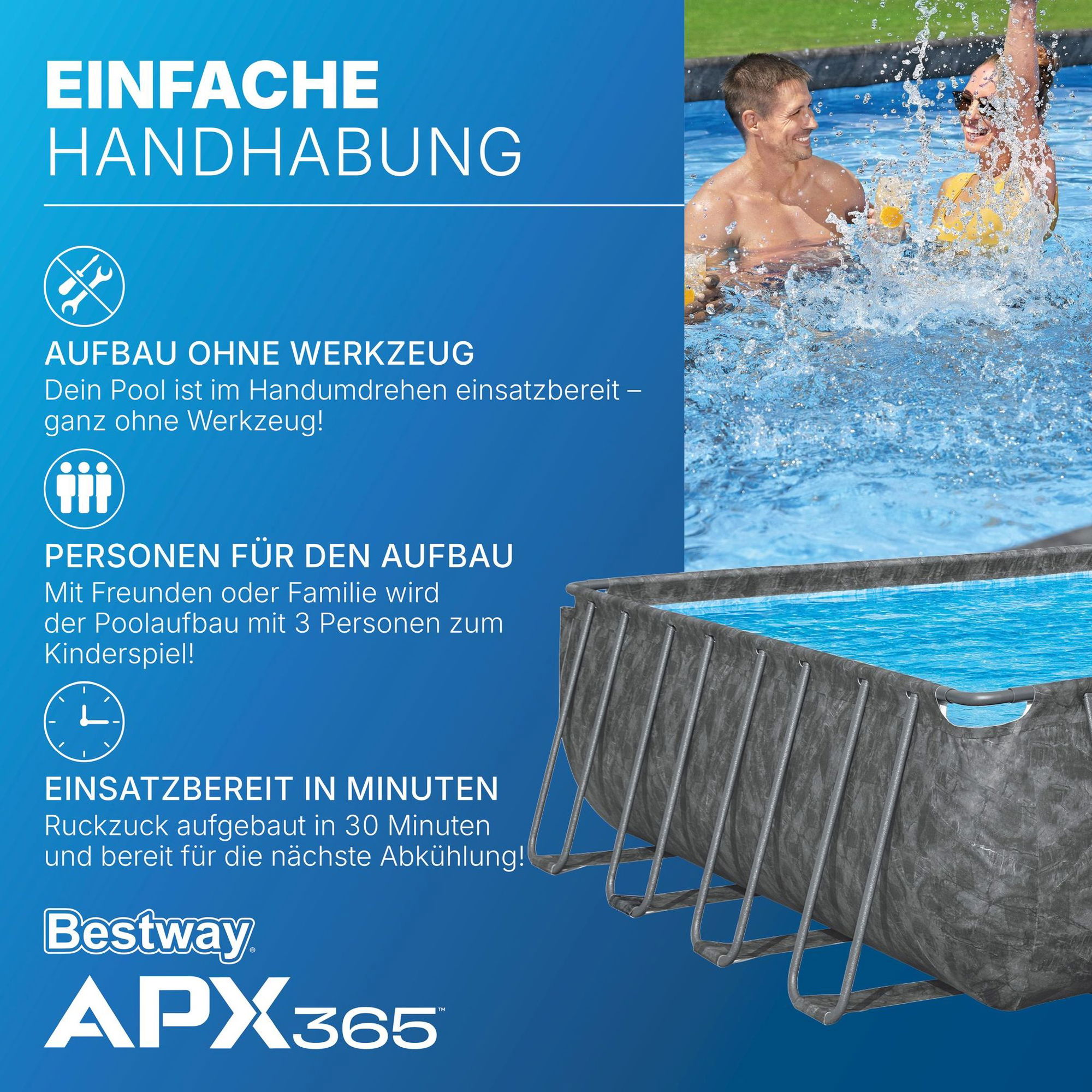 estway APX365 winterfestes Frame Pool Komplett-Set 956 x 488 x 132 cm estway APX365 winterfestes Frame Pool Komplett-Set 956 x 488 x 132 cm