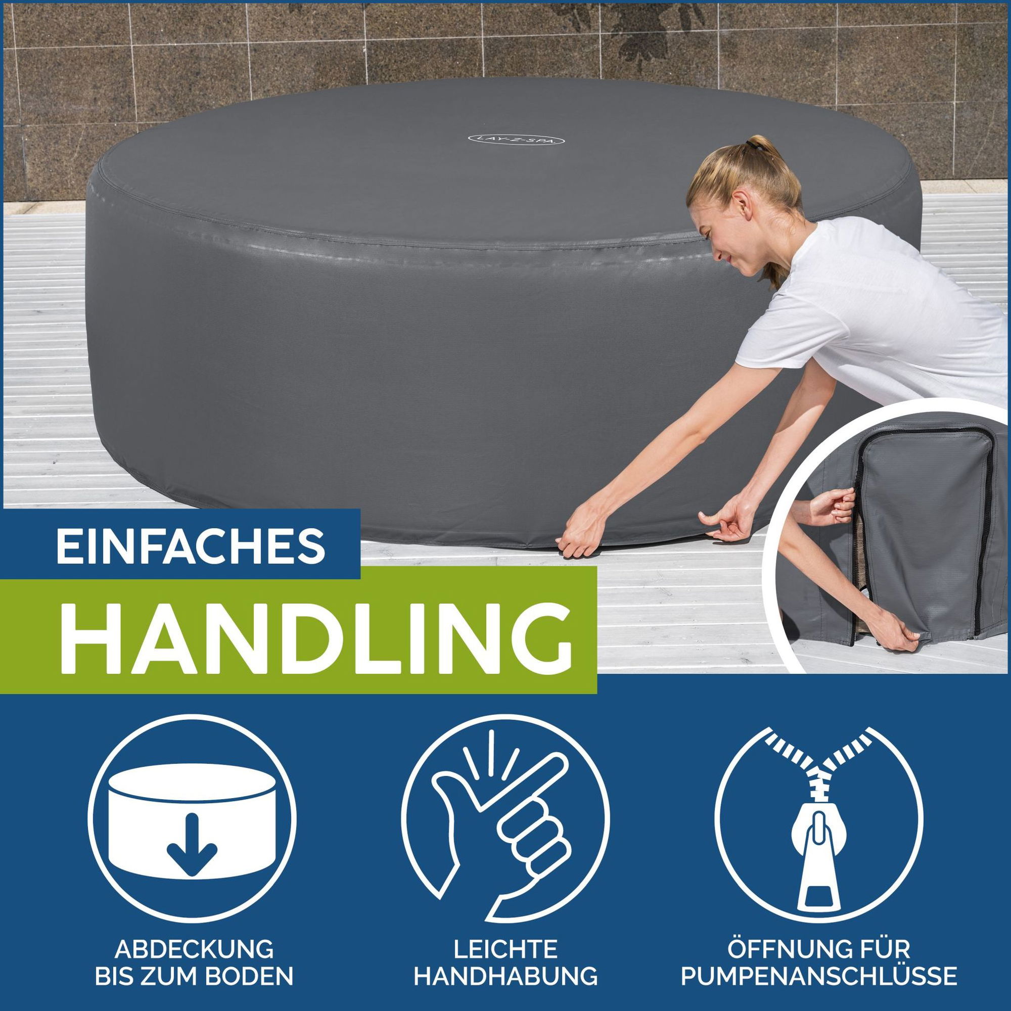 LAY-Z-SPA Abdeckung EnergySense Plus Thermo 196 x 71 cm rund