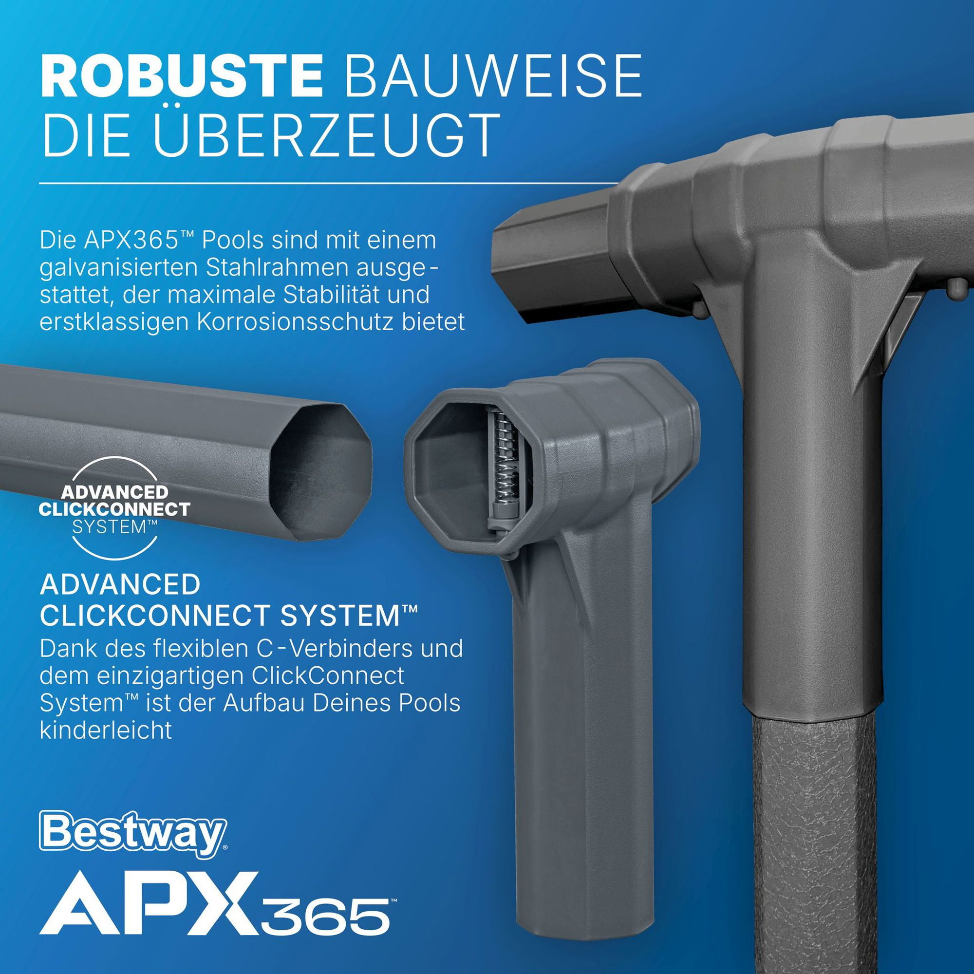 Bestway APX365 winterfestes Frame Pool Komplett-Set 732 x 366 x 132 cm