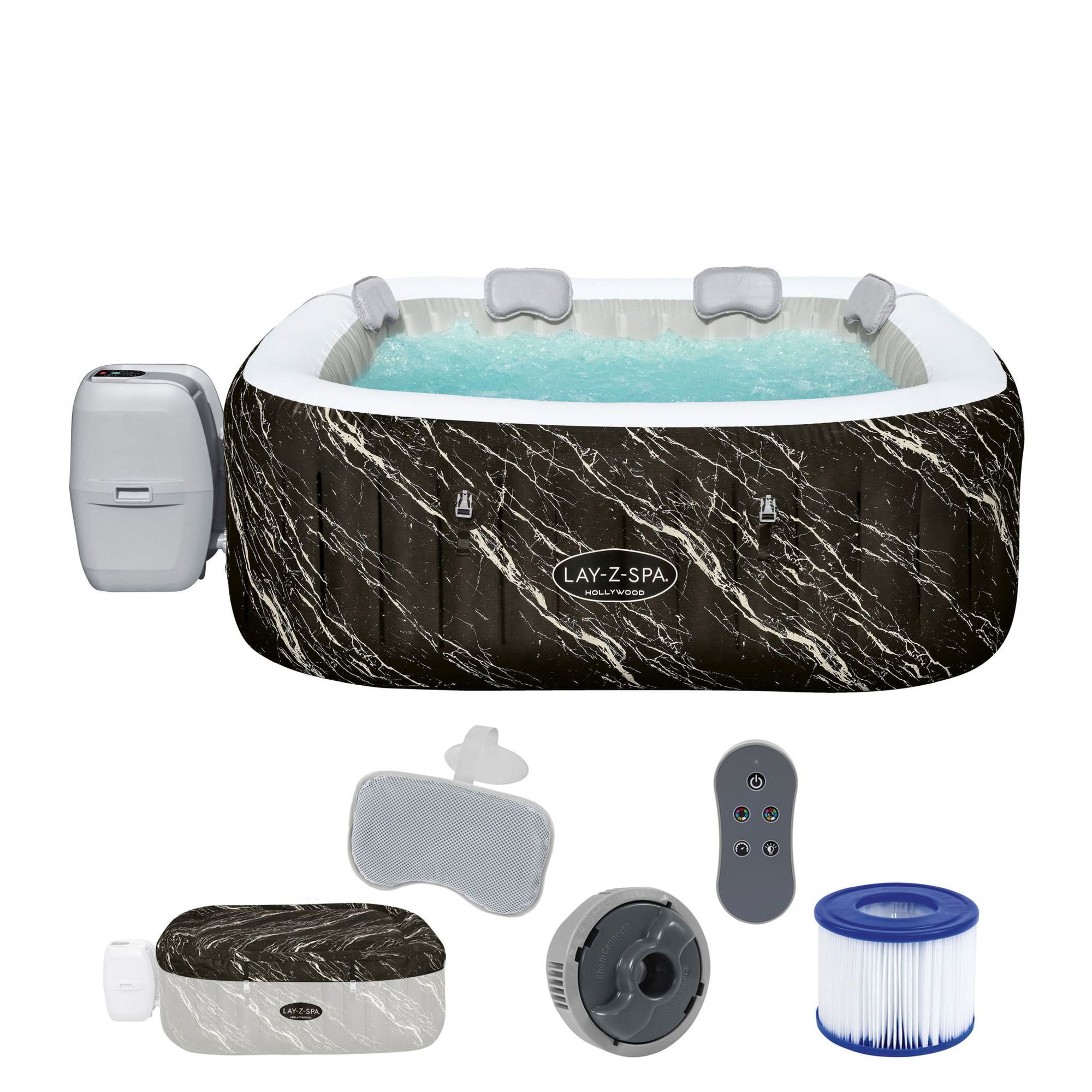 Bestway LAY-Z-SPA Hollywood AirJet LED-Whirlpool für 6 Personen