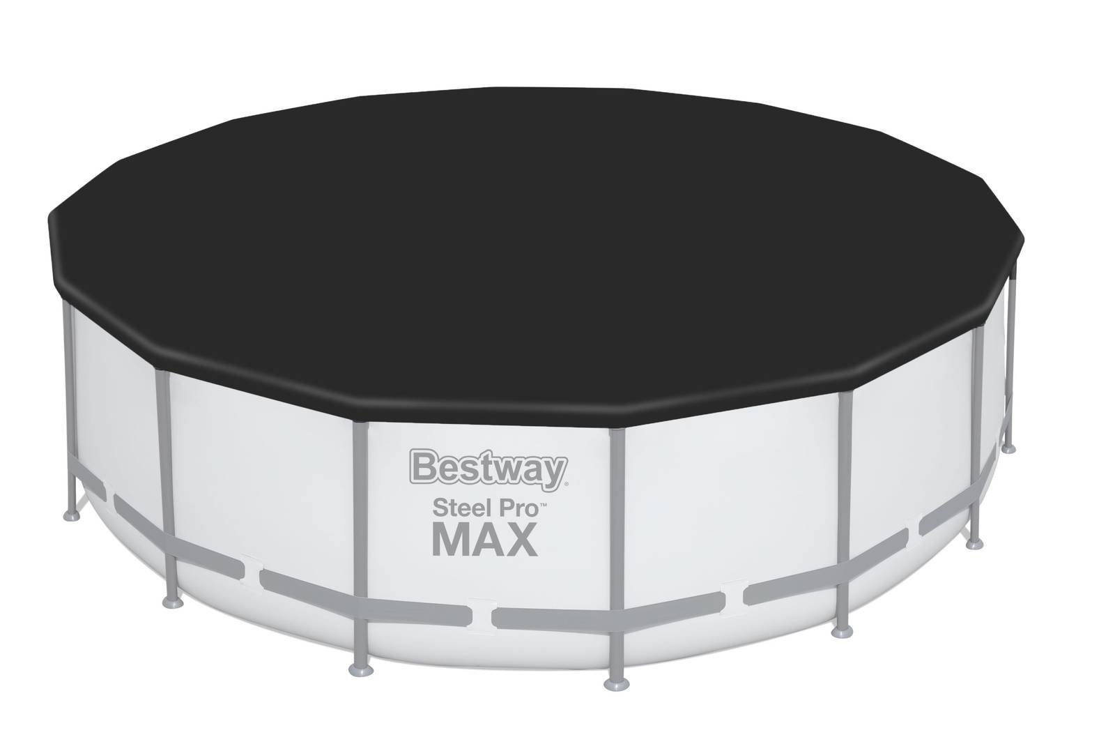 Steel Pro MAX Bestway Frame Pool Komplett-Set mit Filterpumpe Ø 488 x 122 cm, lichtgrau, rund 5612Z_22