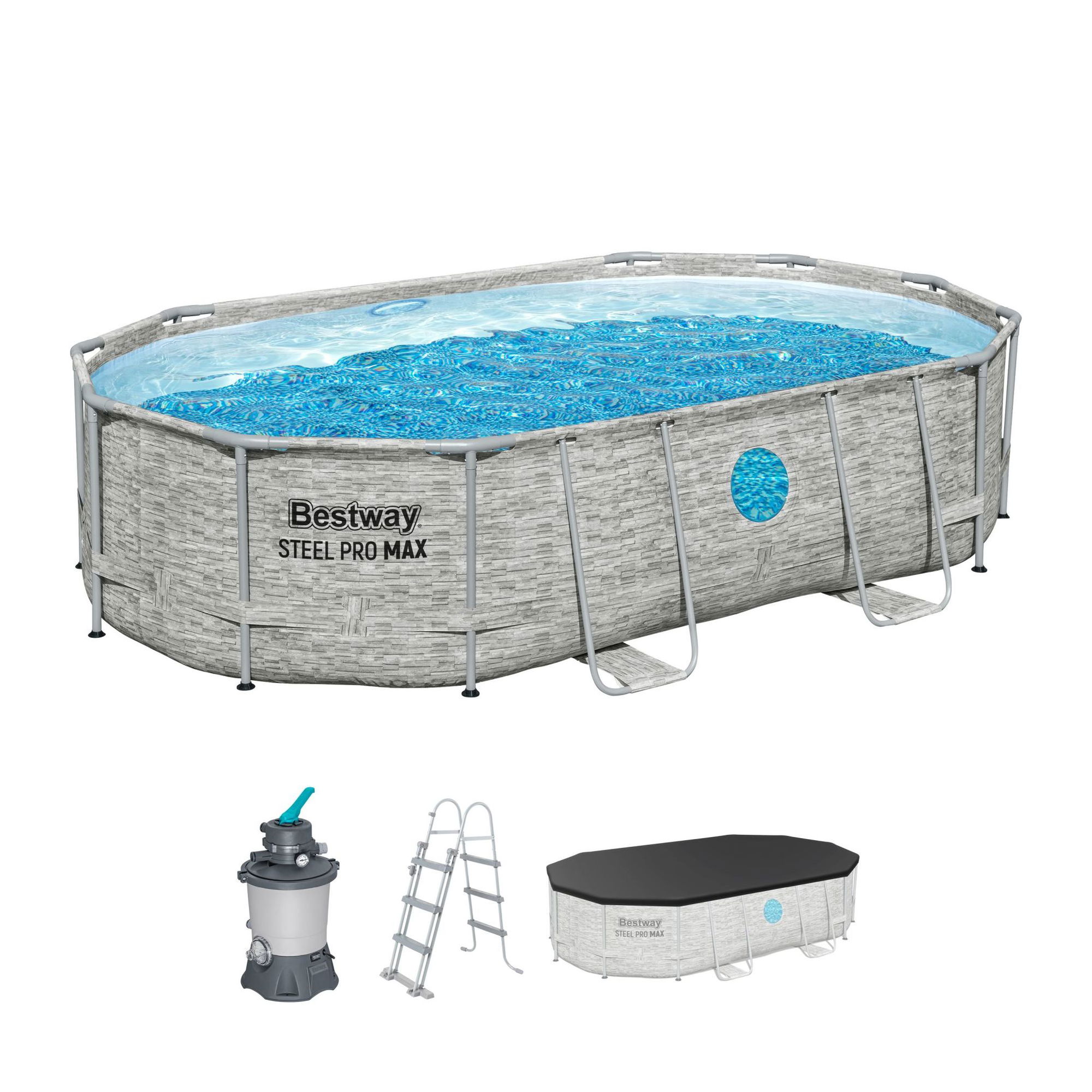 Bestway Steel Pro MAX Splashview Frame Pool Set 488 x 305 x 107 cm
