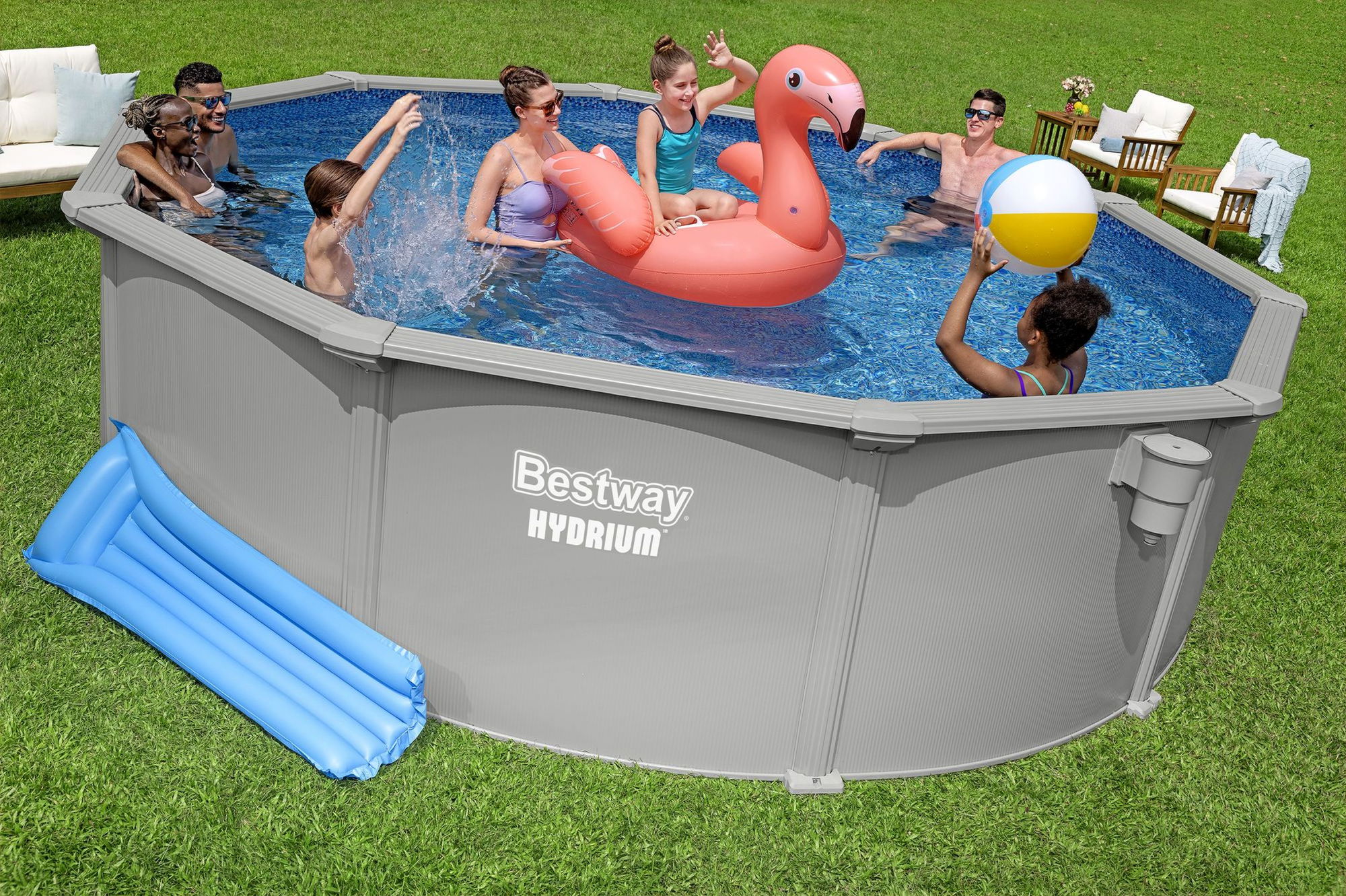 Bestway Hydrium Stahlwandpool Komplett-Set Ø 457 x 122 cm rund Bestway Hydrium Stahlwandpool Komplett-Set Ø 457 x 122 cm rund