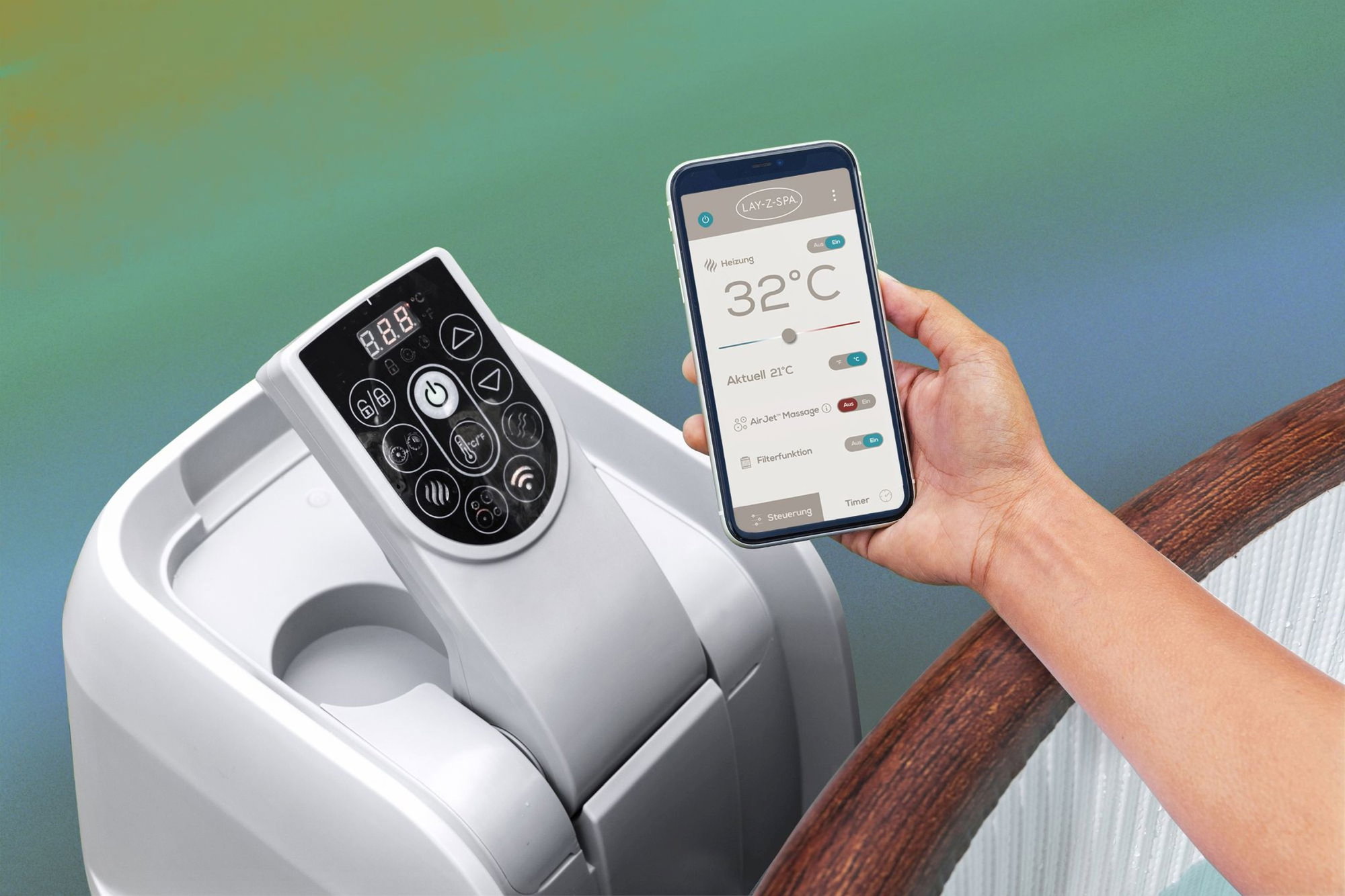 Bestway LAY-Z-SPA Helsinki AirJet Plus Whirlpool Ø 180 x 66 cm 7 Personen