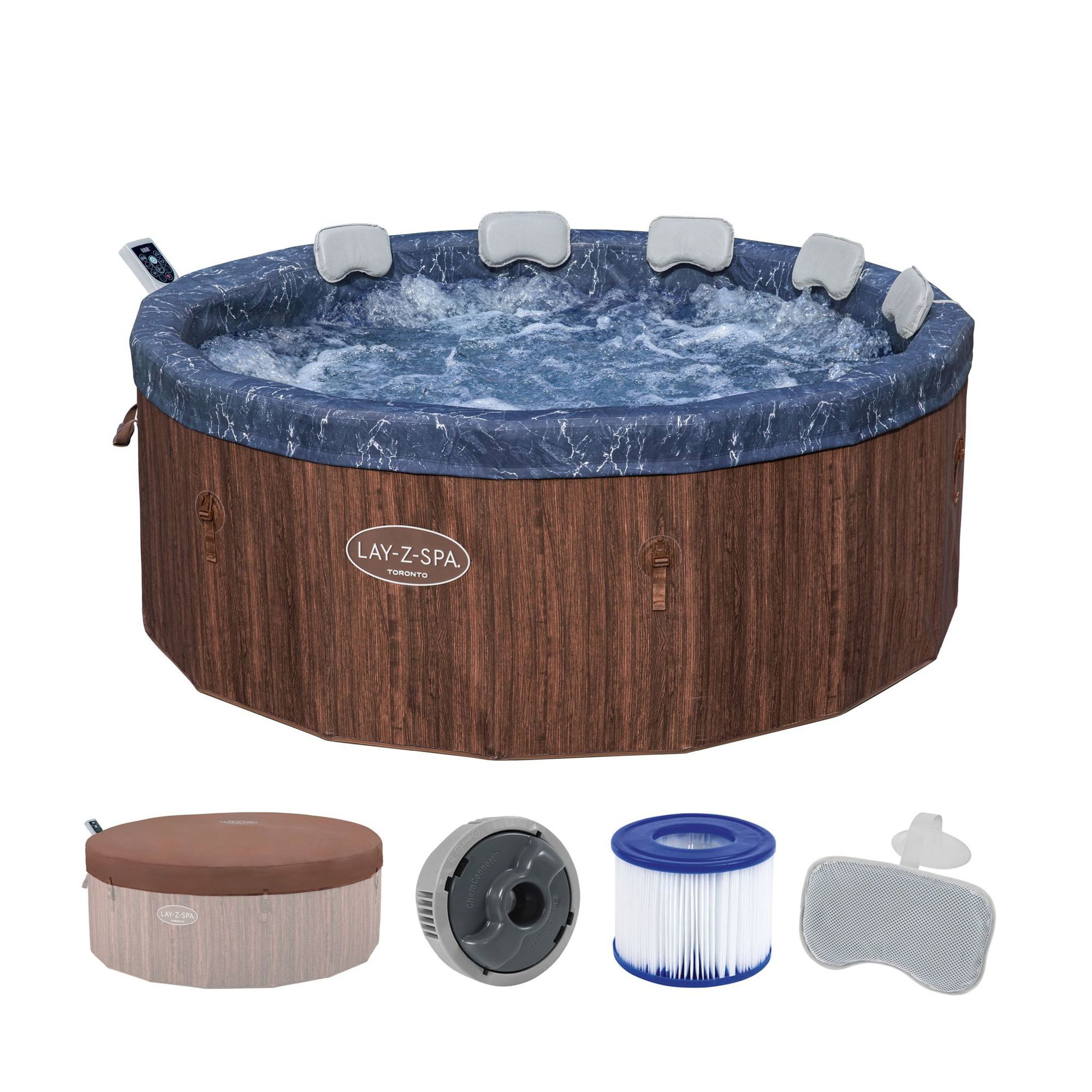 Bestway LAY-Z-SPA Toronto AirJet Whirlpool 7 Personen Ø 190 x 70 cm Bestway LAY-Z-SPA Toronto AirJet Whirlpool 7 Personen Ø 190 x 70 cm