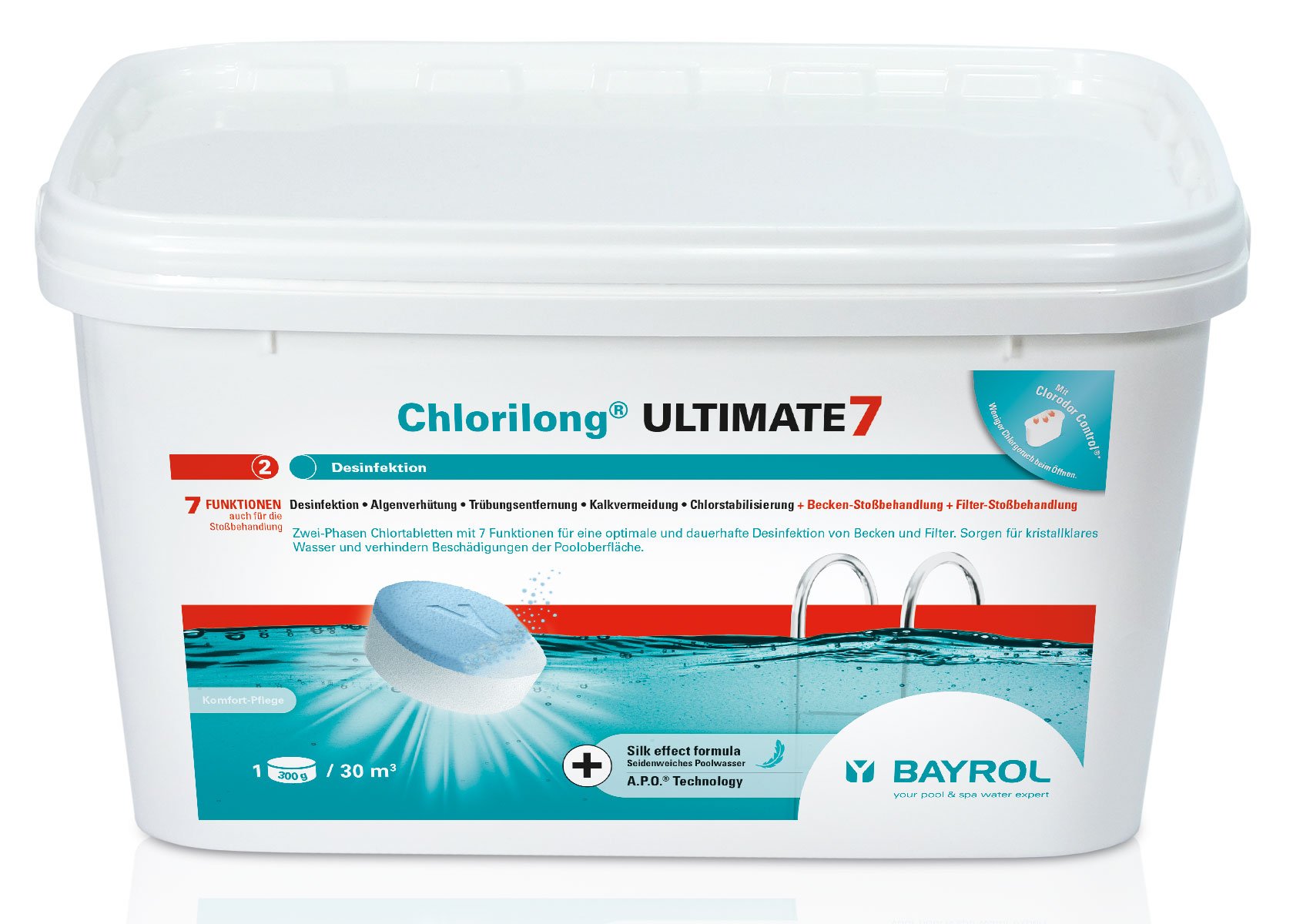 Chlortablette 300g mit 7 Funktionen, Chlorilong ULTIMATE 7, Multitab 4,8 kg BY-2299357