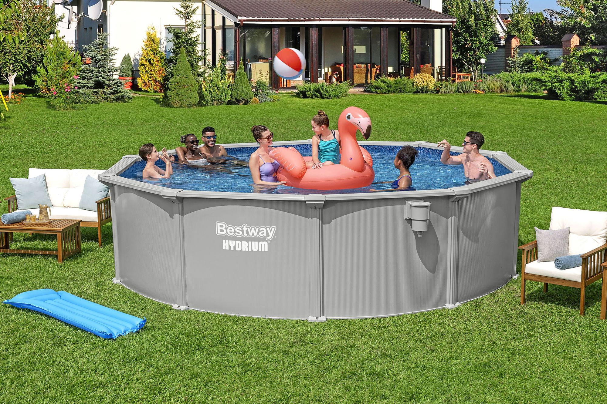 Bestway Hydrium Stahlwandpool Komplett-Set Ø 457 x 122 cm rund Bestway Hydrium Stahlwandpool Komplett-Set Ø 457 x 122 cm rund