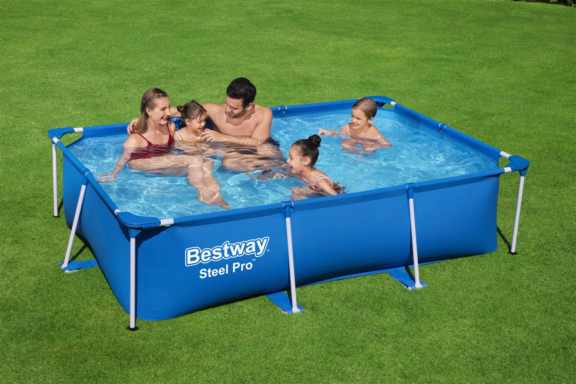 Bestway Pool Steel Pro, eckig, blau, ohne Zubehör 259 x 170 x 61 cm SW:10010.1